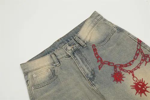 Other Washed distressed vintage embroidered chain casual jeans Size US 32 / EU 48 - 4 Thumbnail