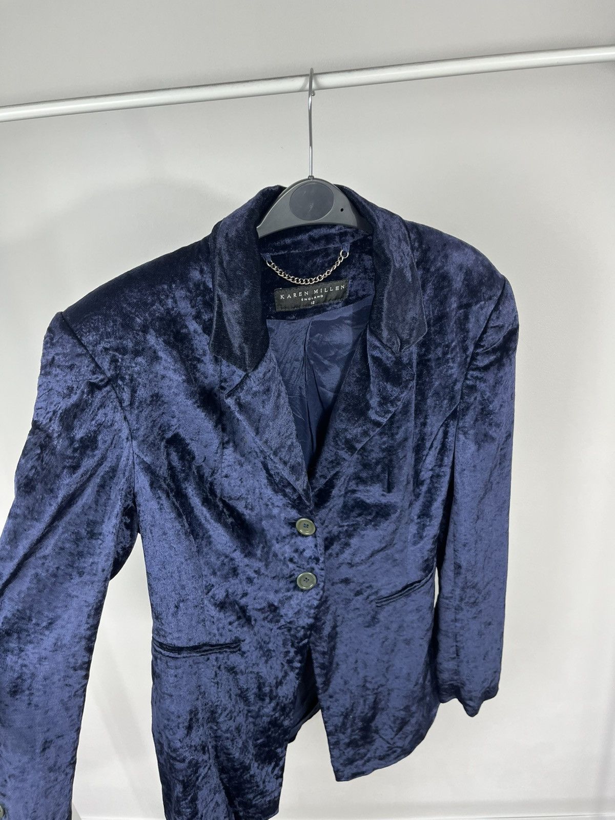 Karen Millen Karen Millen Navy Velvet Blazer Women Size 12 Elegant Jacket Size S / US 4 / IT 40 - 8 Thumbnail