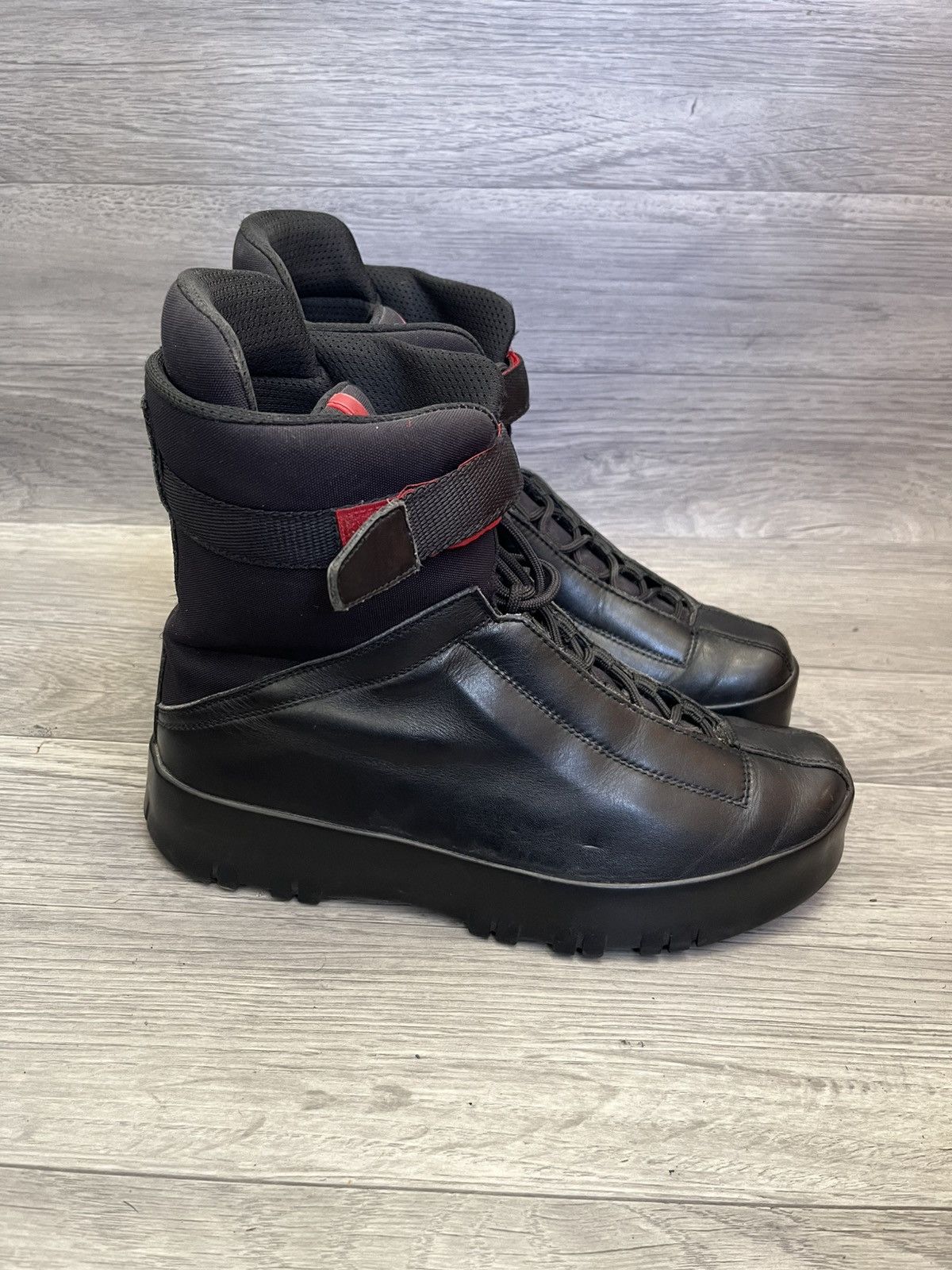 Prada Vintage 00's Prada linea rossa platform rubber sole sz 38.5 Size US 8.5 / IT 38.5 - 6 Thumbnail