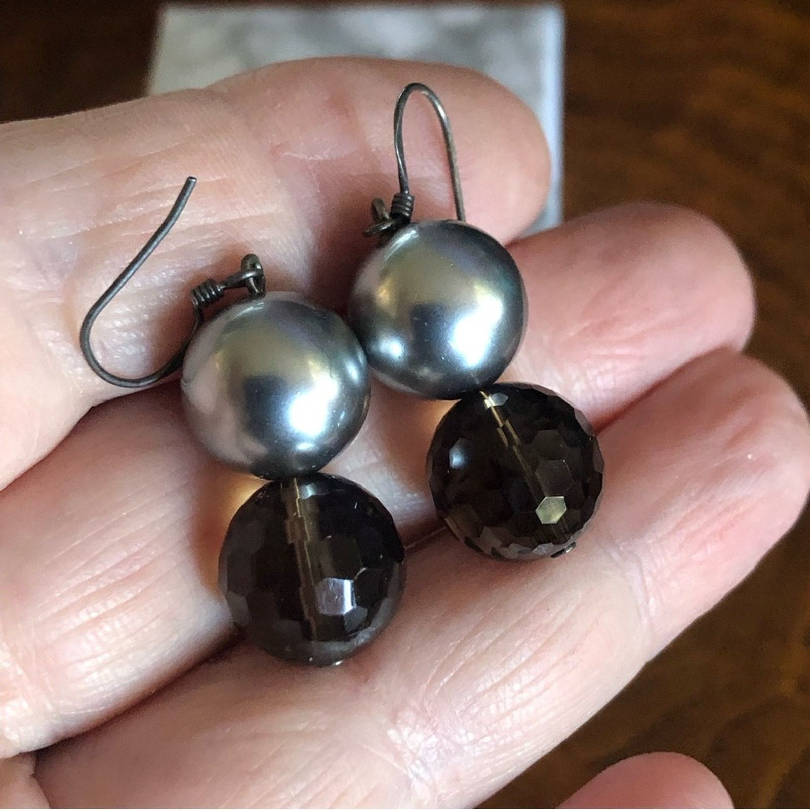 Handmade Hand crafted 925 sterling silver smoky quartz earrings Size ONE SIZE - 4 Thumbnail