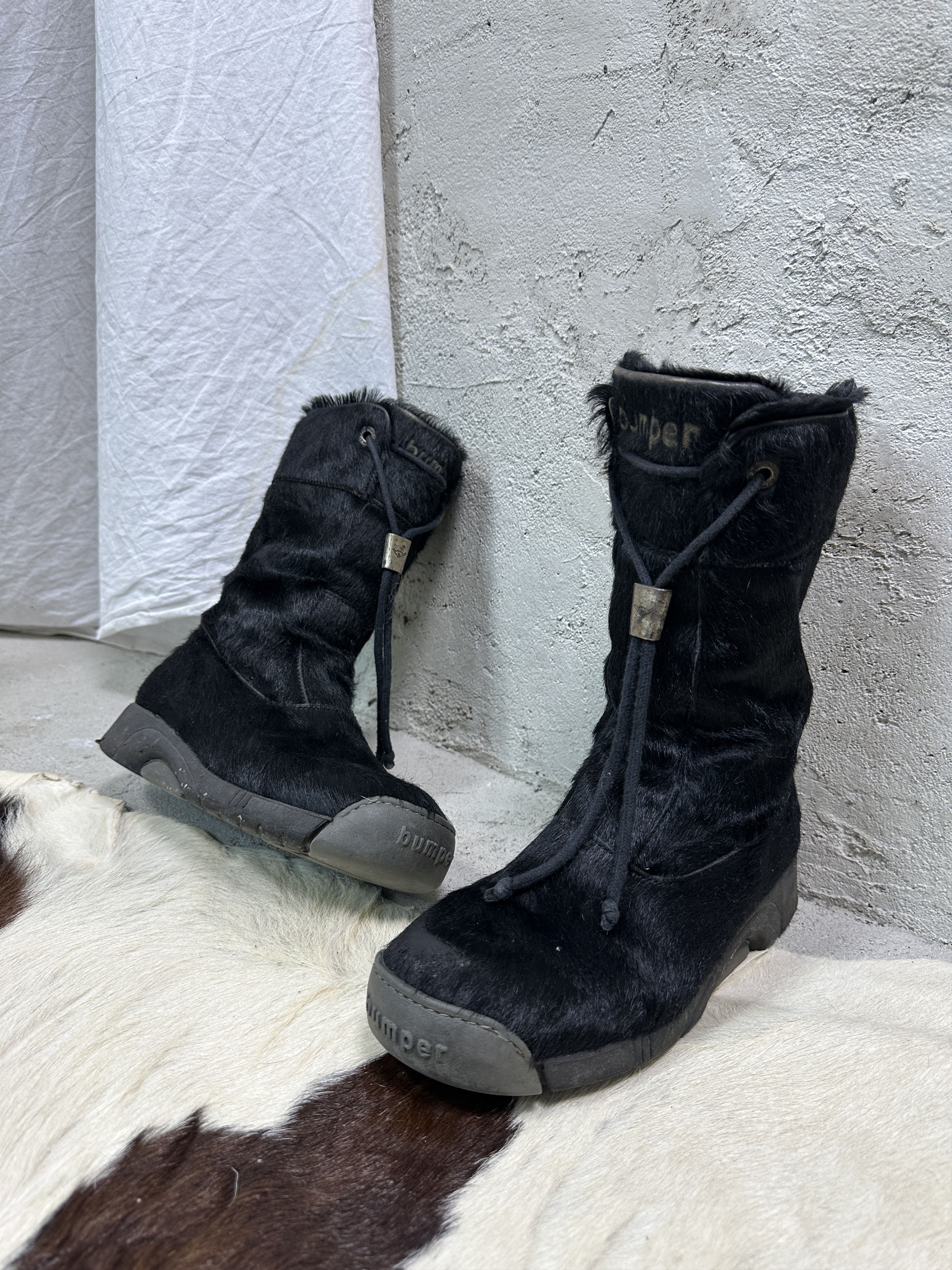 Vintage Vintage Leather Pony Hair Bumper Snowboots Y2K Size US 8 / IT 38 - 1 Thumbnail