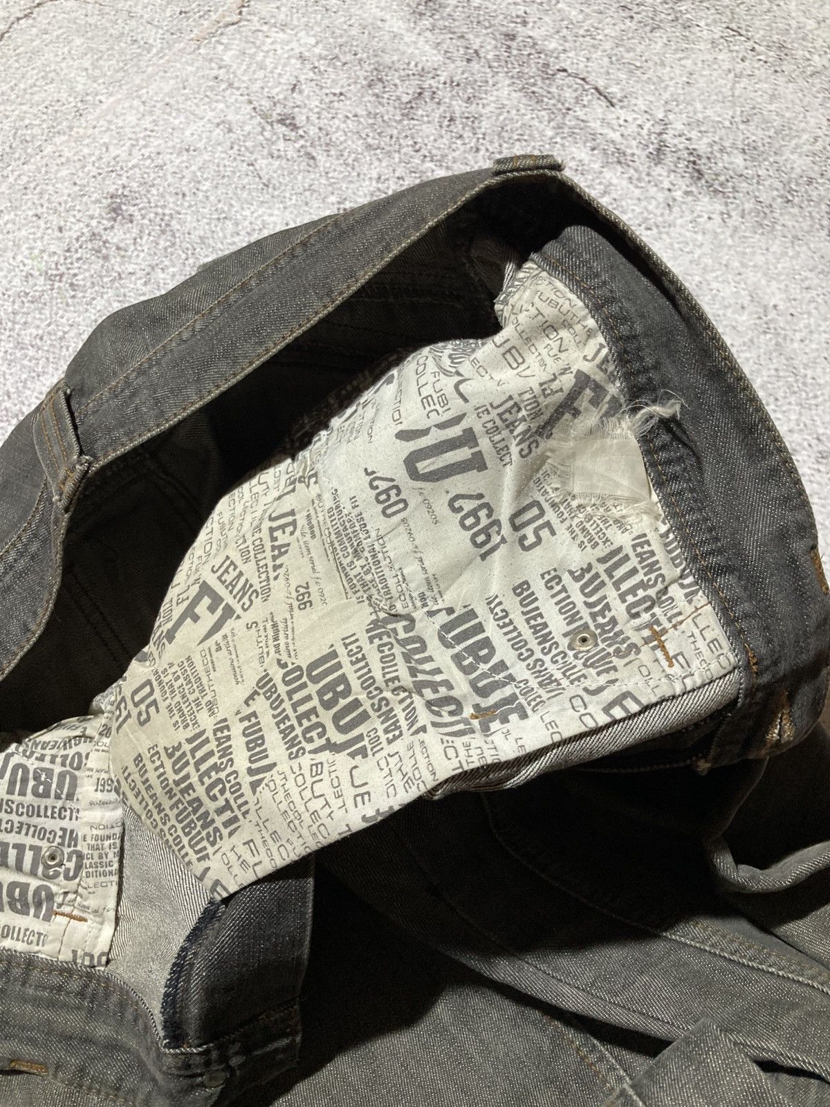 Japanese Brand 2000s Fubu Collection Washed Jeans Pants Charcoal Y2k Size US 34 / EU 50 - 22 Thumbnail