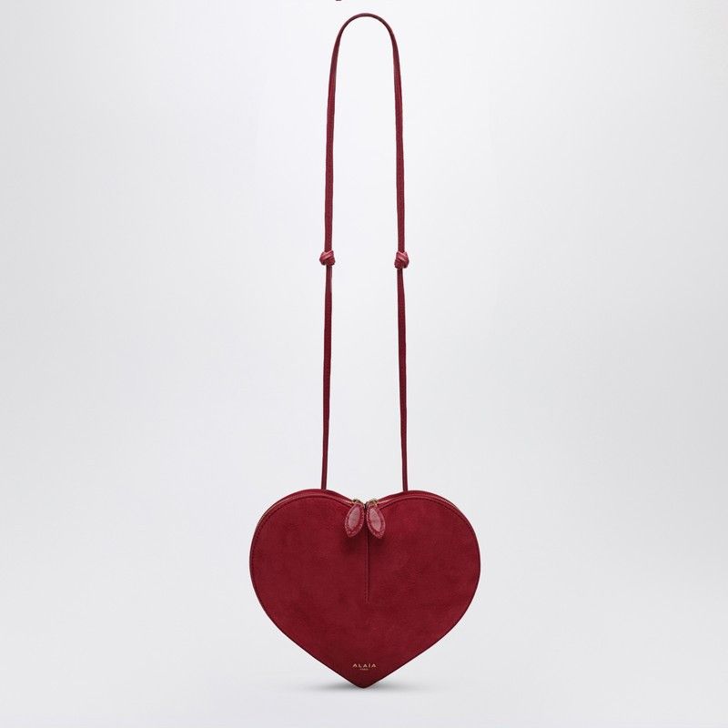 Alaia Alaia Le Coeur Raspberry Suede Leather Bag Size ONE SIZE - 1 Thumbnail