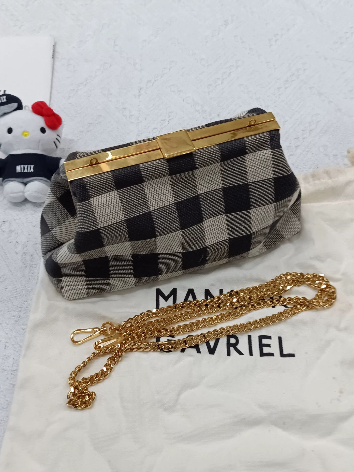 Mansur Gavriel MANSUR GAVRIEL Checkered Bag w/Dust & Chain 25.5x10.5x13.5 Size ONE SIZE - 2 Thumbnail