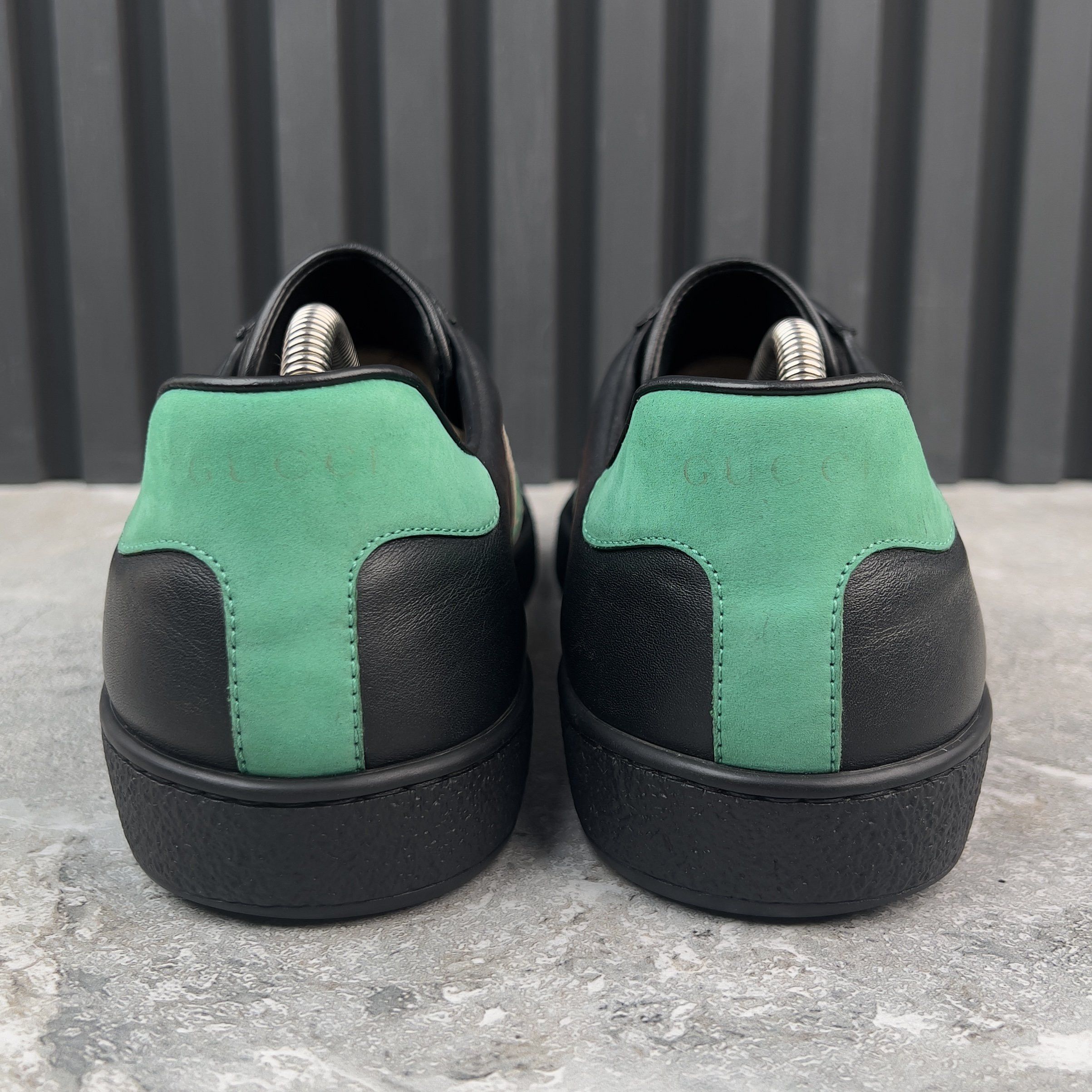 Gucci Ace Web Interlocking GG Logo Sneakers Black Leather Size US 8.5 / EU 41-42 - 8 Thumbnail
