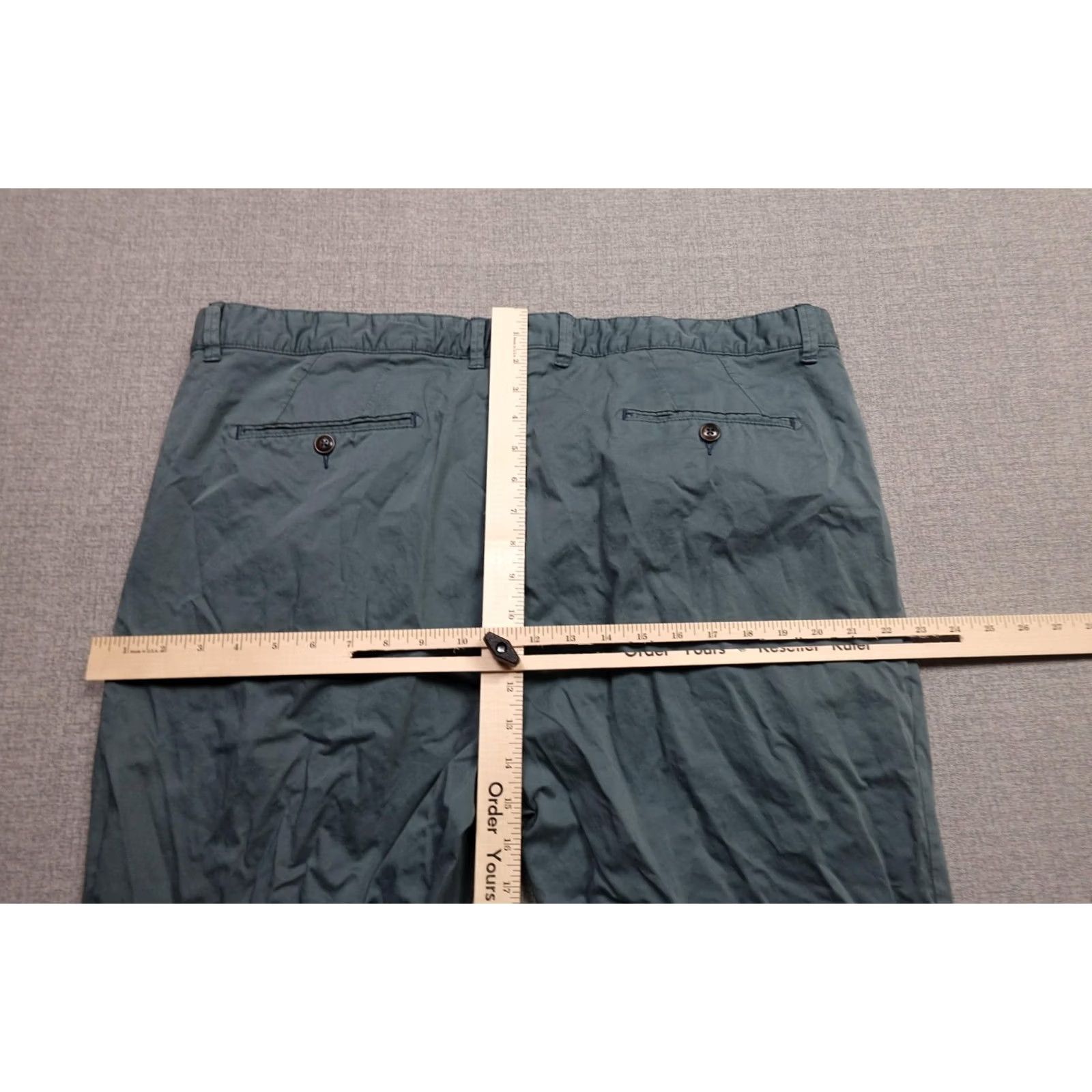 Vintage 32 Bar Blues Mens Chino Pants Regular 40x32 Green Casual Lightweight Stretch Pockets Zip Front Flat Front Vintage No Size US 40 / EU 56 - 7 Thumbnail