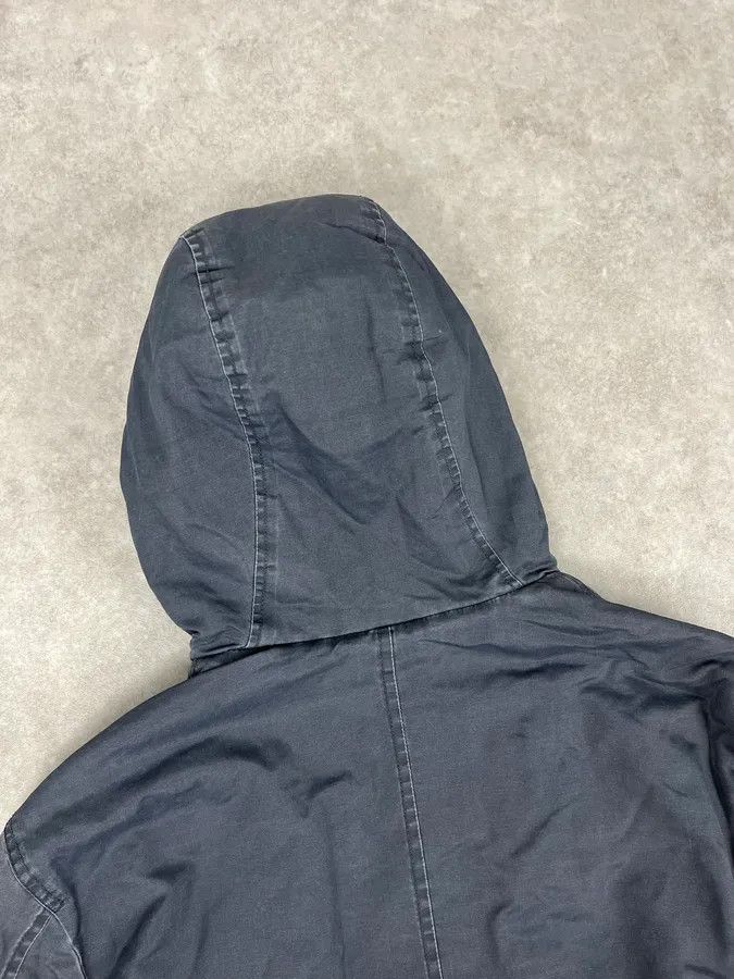 Armani 2000s Armani Blue Faded Buttoned Hooded Coat Size US L / EU 52-54 / 3 - 6 Thumbnail