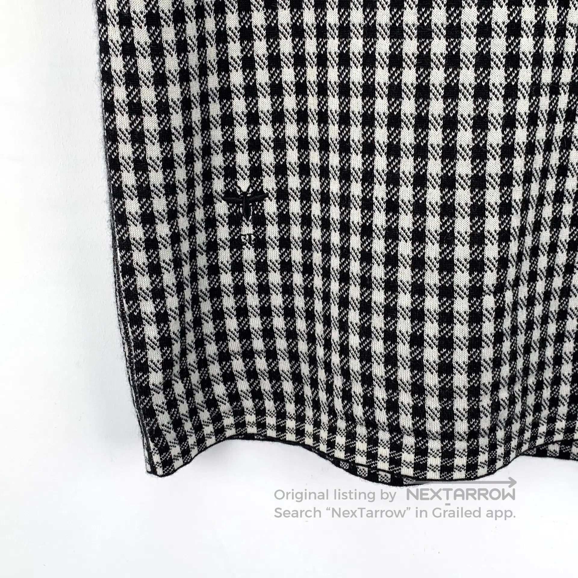 Dior Dior Color-blocked beehive embroidered check cashmere shor Size XS / US 0-2 / IT 36-38 - 4 Thumbnail