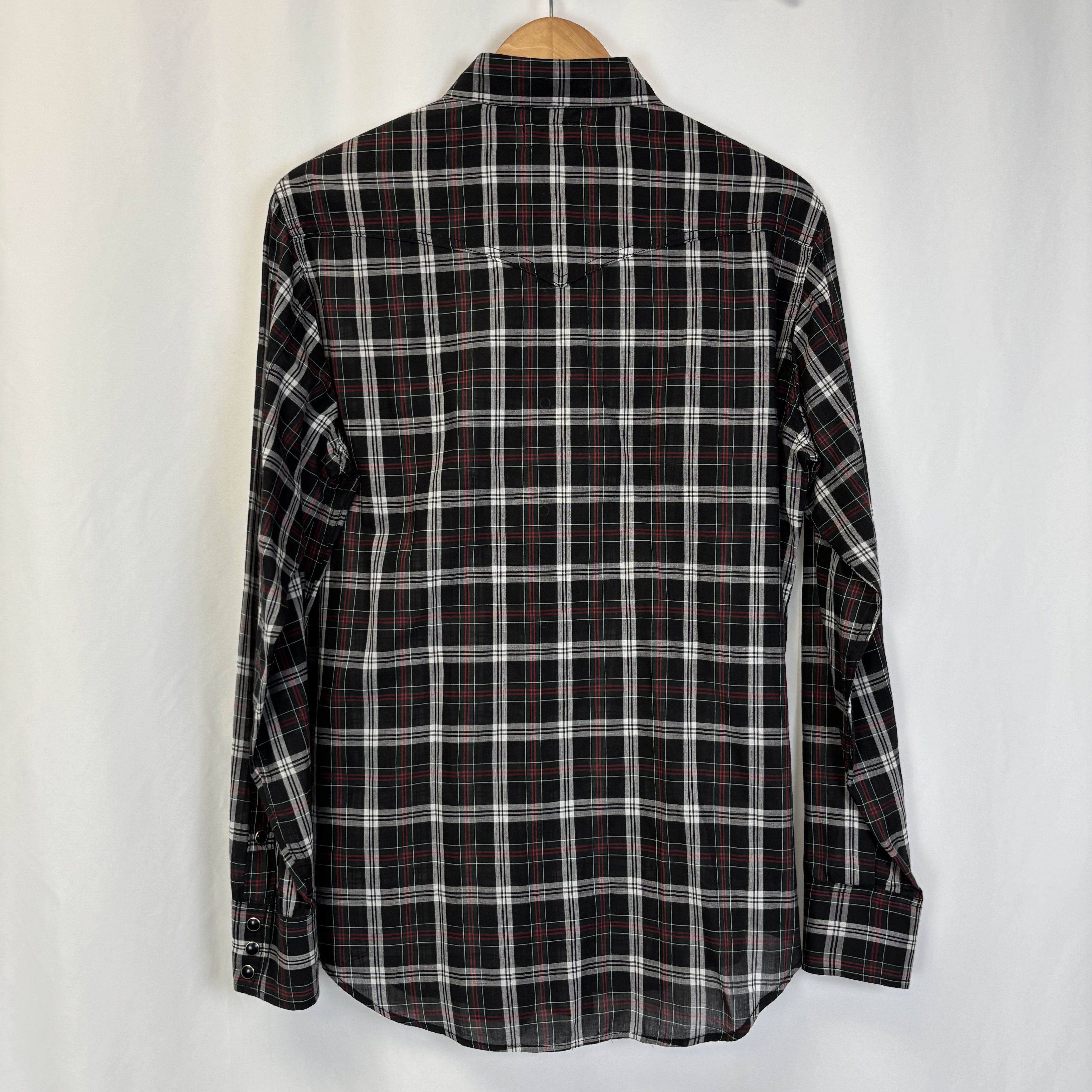 Saint Laurent Paris Saint Laurent Black Plaid Shirt Size US XL / EU 56 / 4 - 2 Thumbnail