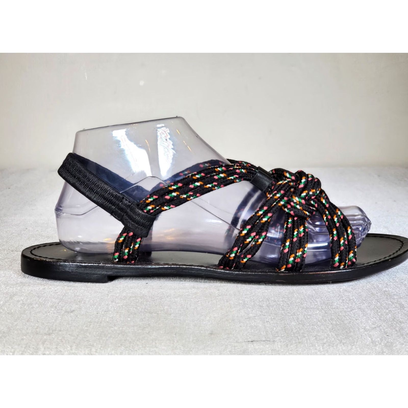 Anthropologie Anthropologie Reeta Sandals Women's US 10 Leather Knotted Stretch Strap Casual Slingbacks Multicolor Size US 10 / IT 40 - 2 Thumbnail