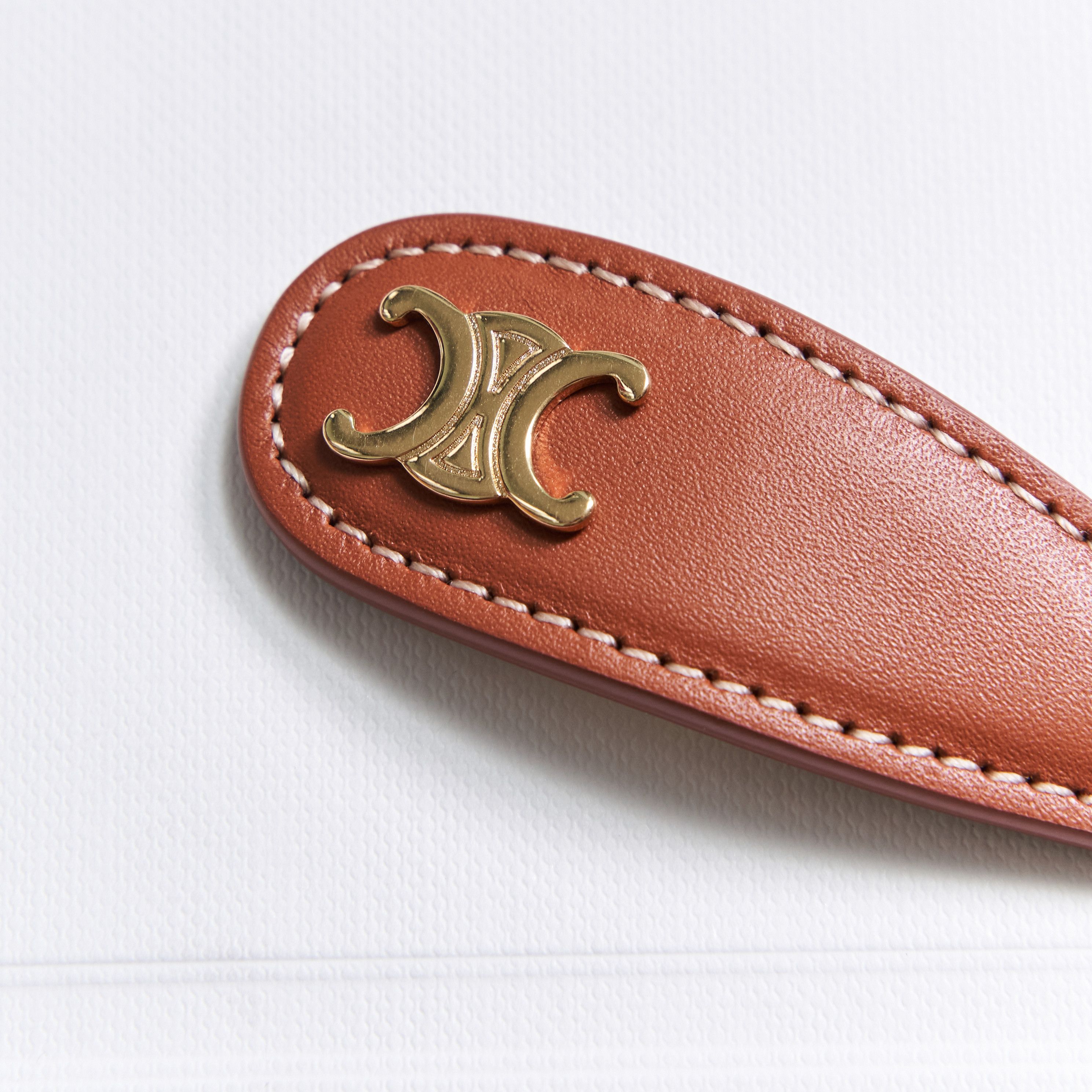 Celine CELINE Triomphe Snap Hair Clip In Calfskin Size ONE SIZE - 4 Thumbnail