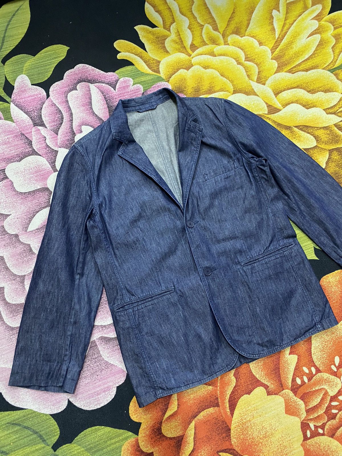 agnes b. Vintage Agnes B. Homme Paris Denim Coat Jacket Size US L / EU 52-54 / 3 - 3 Thumbnail