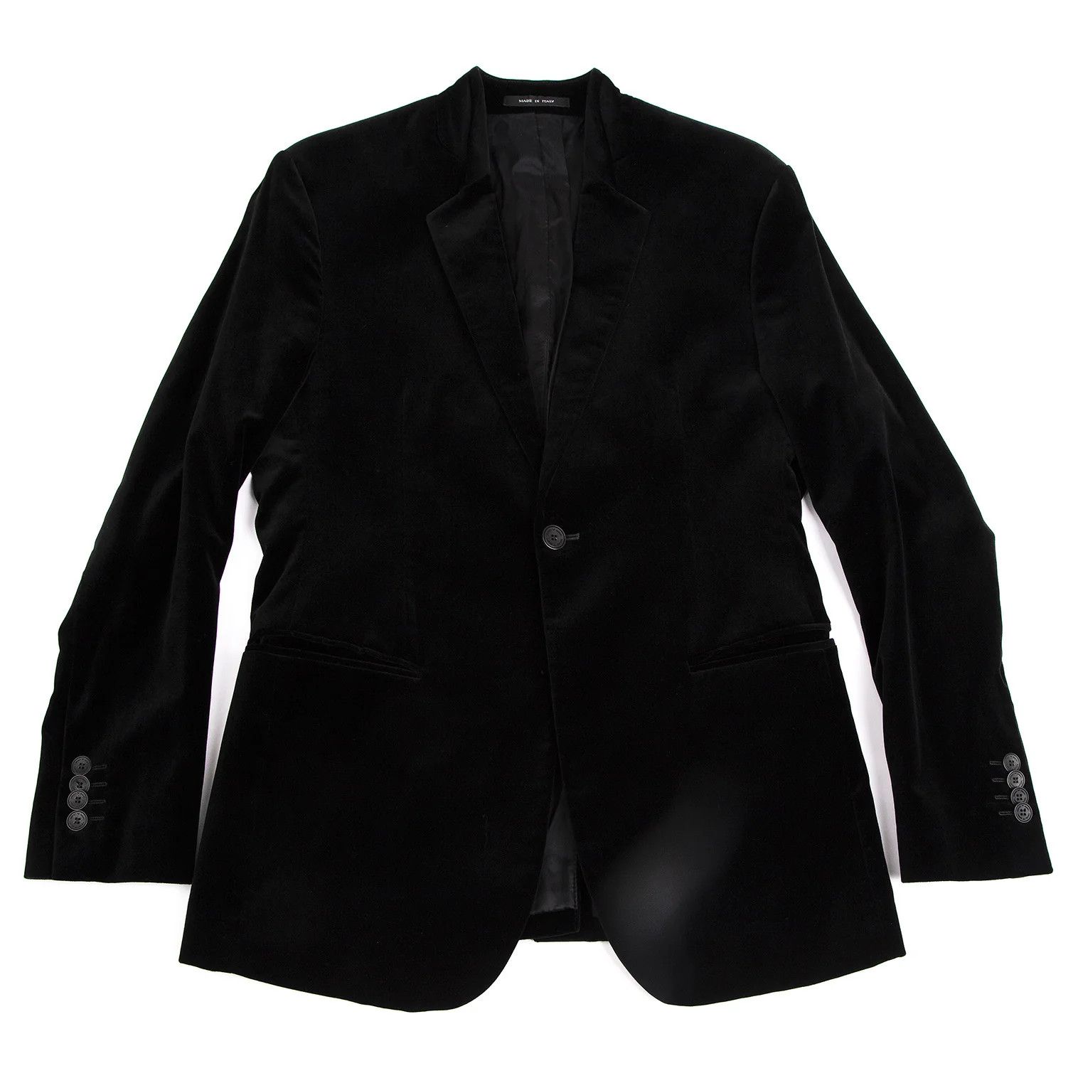 Emporio Armani Velvet 1-Button Jacket in Black Size 46 Size US S / EU 44-46 / 1 - 1 Thumbnail