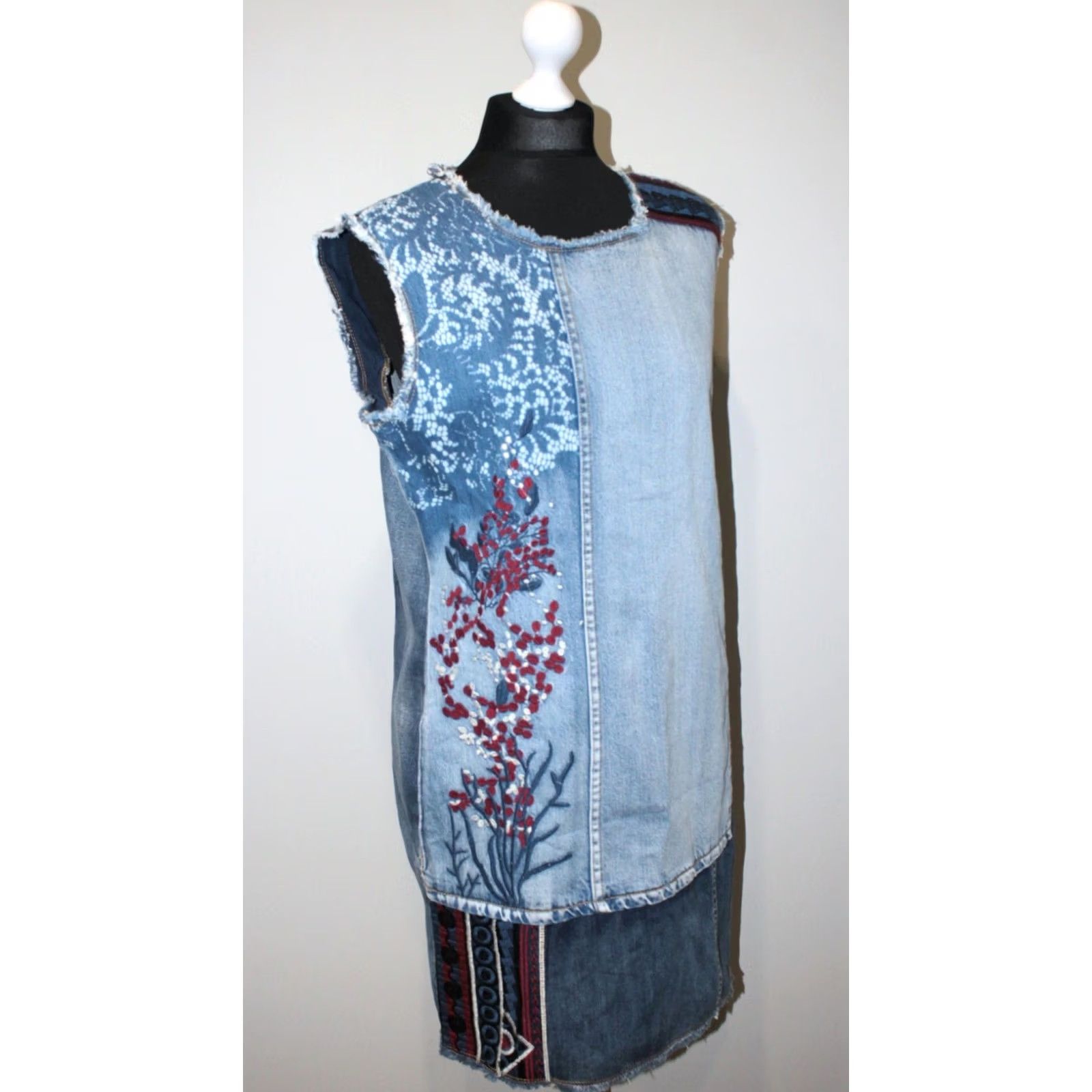 Desigual Desigual womens dress Size 44 Albastru A-Line Dress Knee Length Size M / US 6-8 / IT 42-44 - 4 Thumbnail