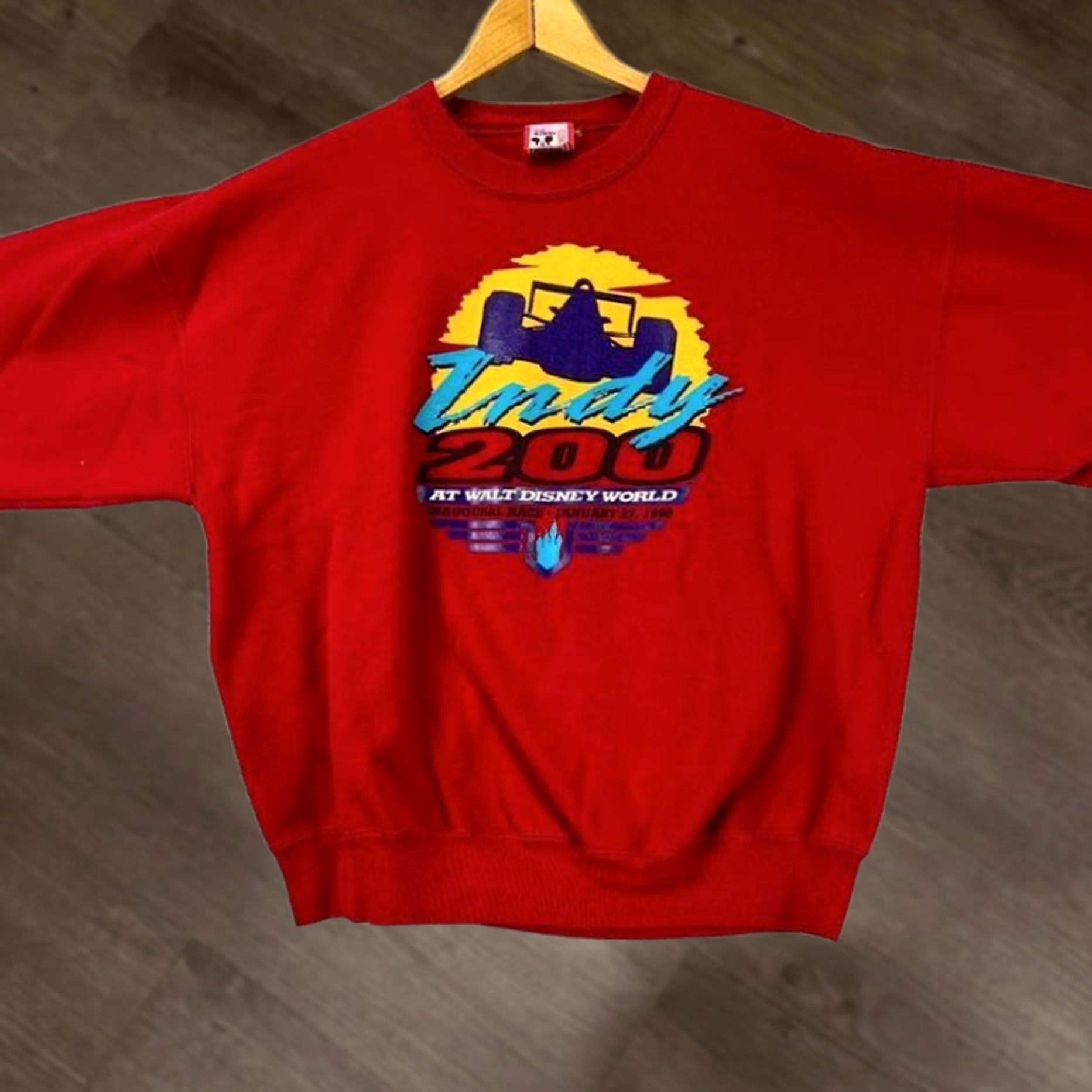 Disney VINTAGE Disney Designs Sweater Mens XL Red Indy 200 At Walt Disney World Made In USA Size US XL / EU 56 / 4 - 1 Thumbnail