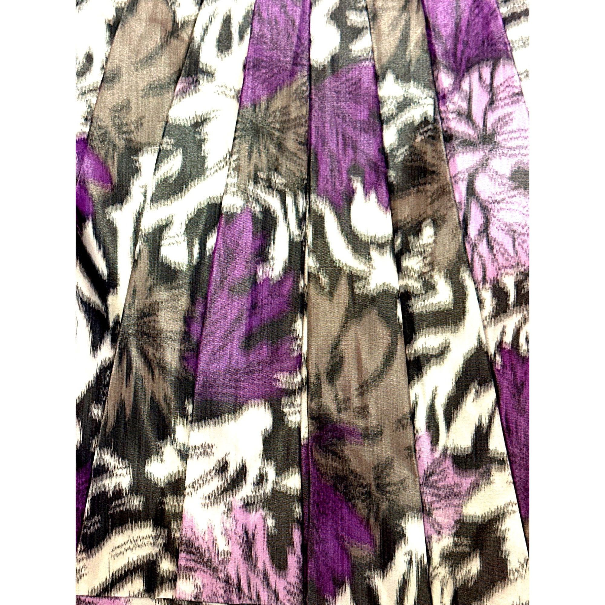 Other Alex Marie Purple Gray Floral Sleeveless Sheath Dress Pleate Size XS / US 0-2 / IT 36-38 - 12 Thumbnail