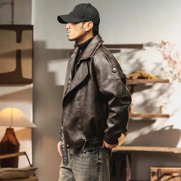 Other Fleece Lined Faux Leather Bomber Jacket Size US M / EU 48-50 / 2 - 5 Thumbnail
