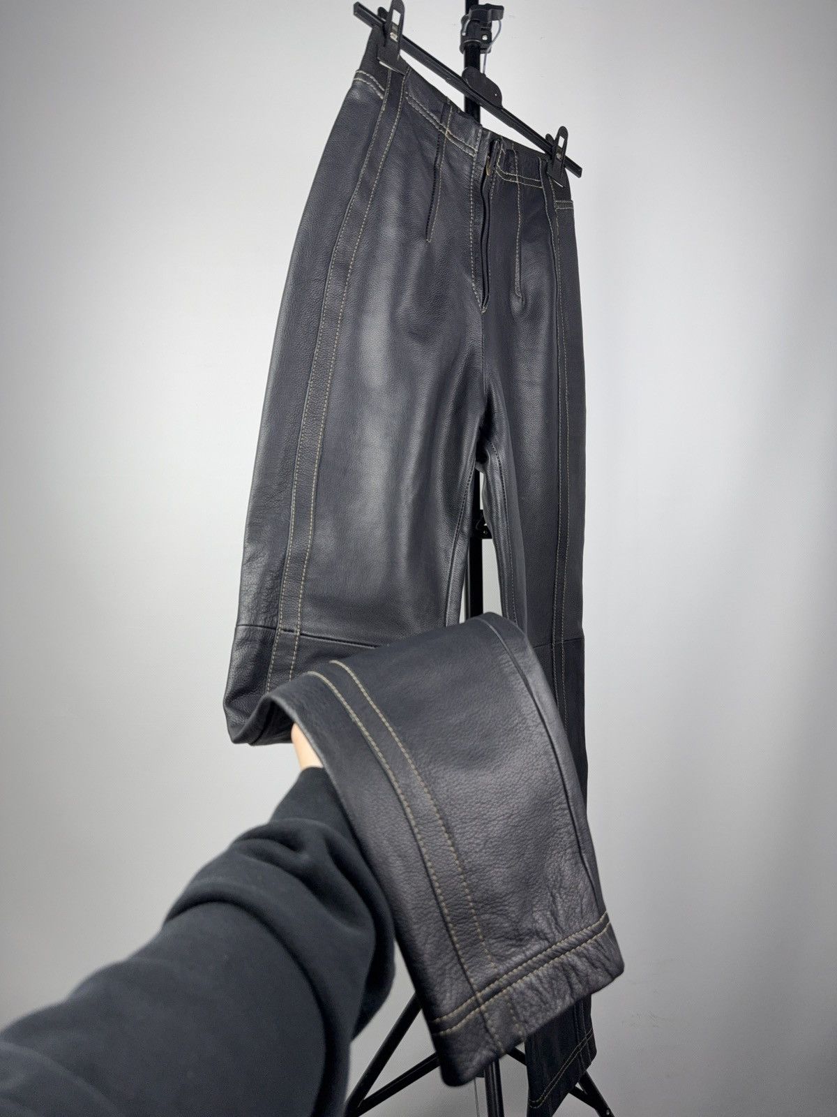 Designer × Japanese Brand × Leather Designer Leather Japanese style Zino & Judy pants S Size 27" / US 4 / IT 40 - 3 Thumbnail