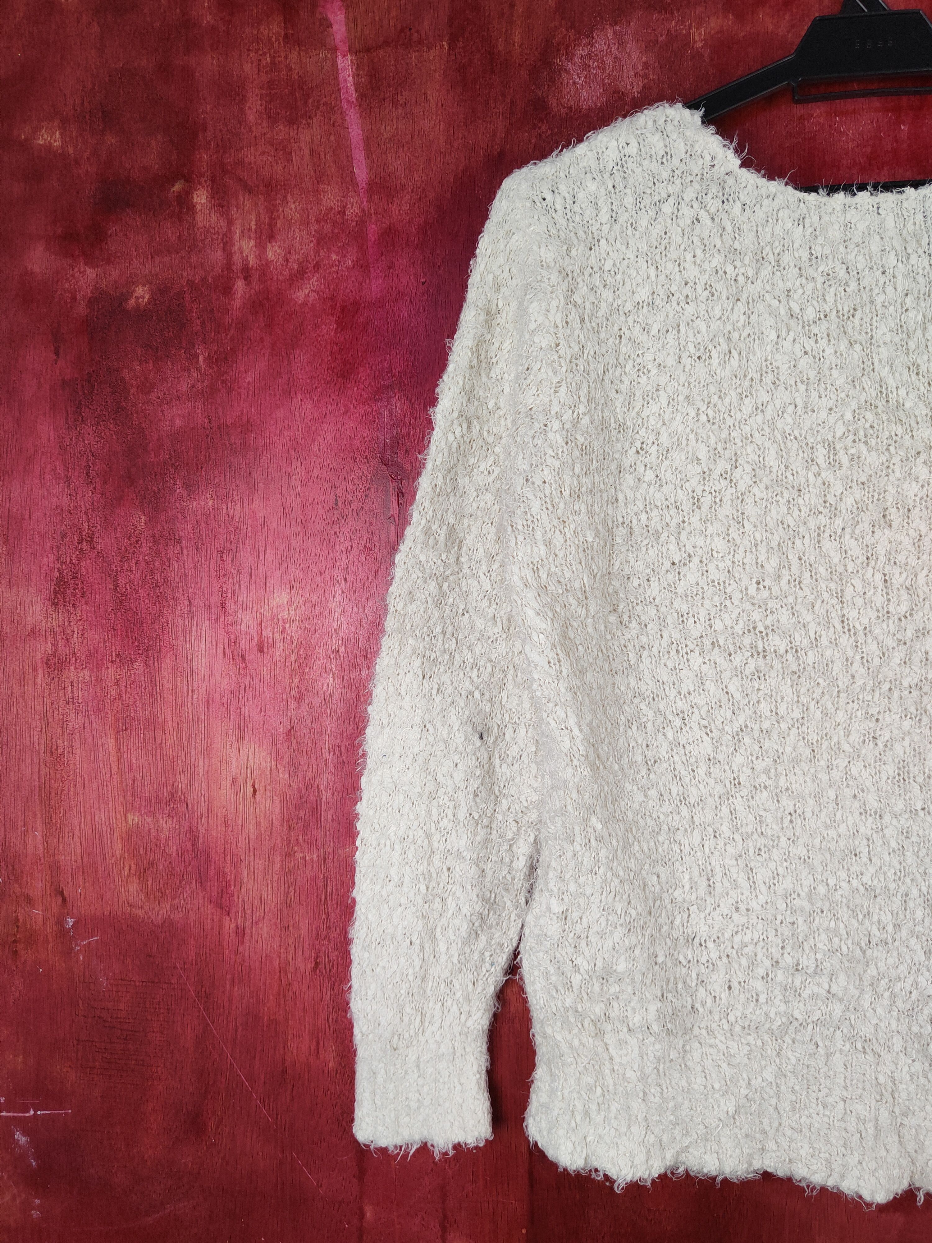 Homespun Knitwear Sugar Spoon Cream Shag Shaggy Fur Mohair Knitwear #S2064 Size S / US 4 / IT 40 - 8 Thumbnail
