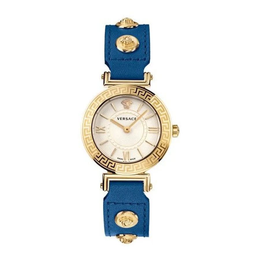 Versace Gold And Blue Luxury Watch Tribute 35Mm, Women's