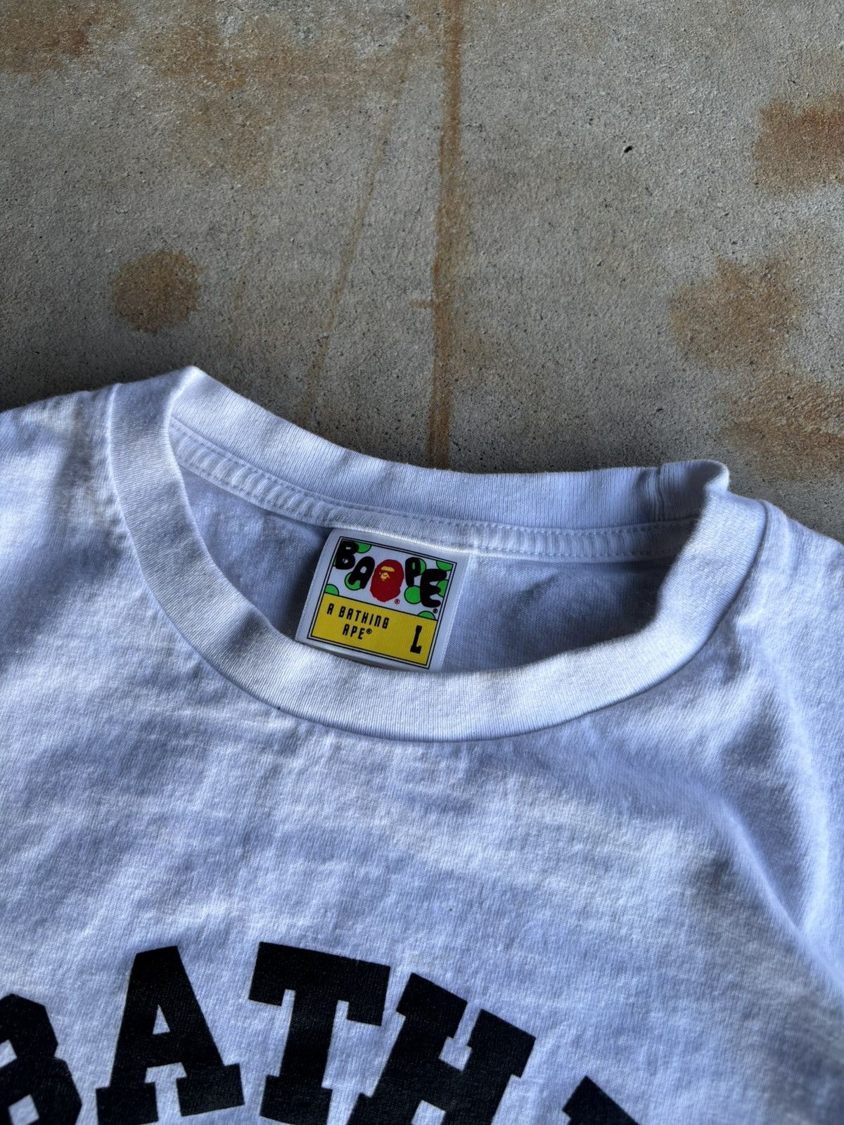Bape Crazy Bape Floral Logo Boxy White Essential Logo Tee Size US L / EU 52-54 / 3 - 4 Thumbnail