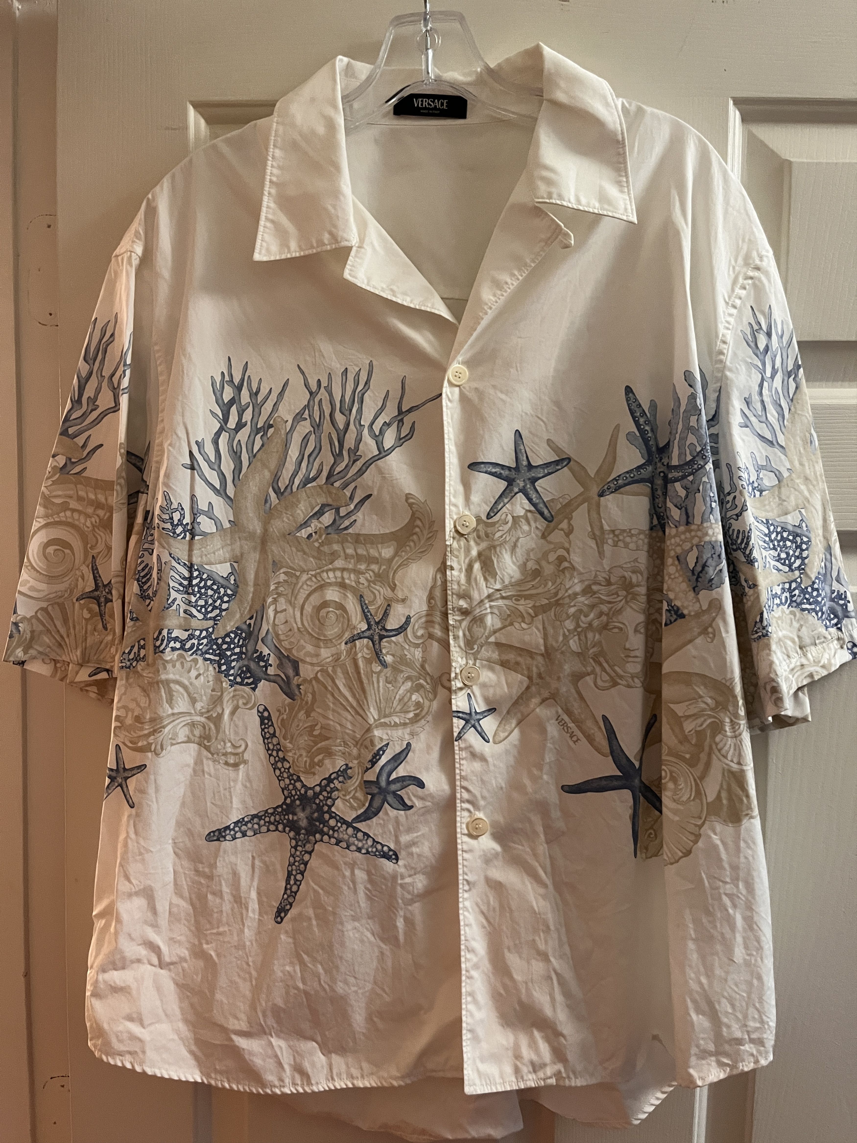 Versace Versace Barocco Sea Print Cotton Button Up Down Shirt Size US XL / EU 56 / 4 - 6 Thumbnail