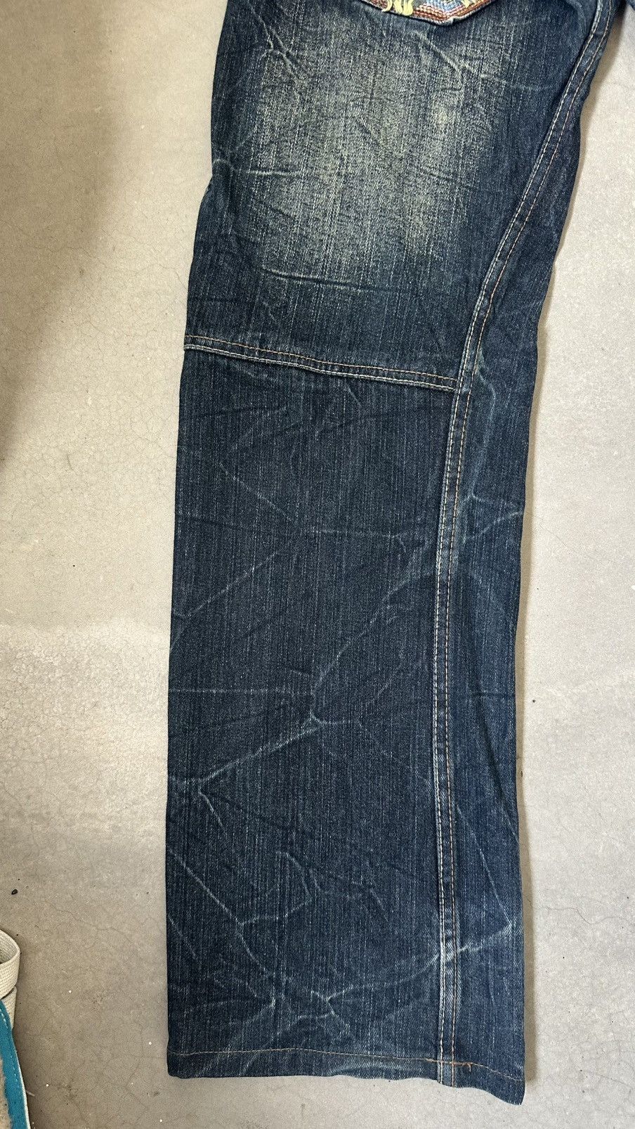 Japanese Brand MEMORY SPECIAL DOUBLE WAIST IF SIX DENIM PANT Size 37" - 12 Thumbnail