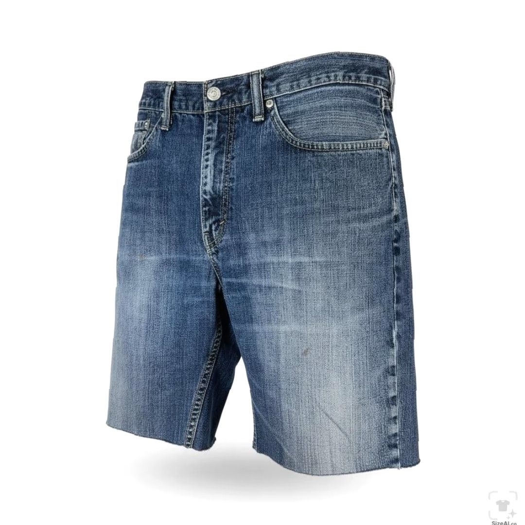 Levi's Levi's 514 Shorts Mens 36 Blue Bermuda Denim 5-Pocket Zip Fly Button Closure Distressed Raw Hem Summer Casual Mens Size US 36 / EU 52 - 5 Thumbnail