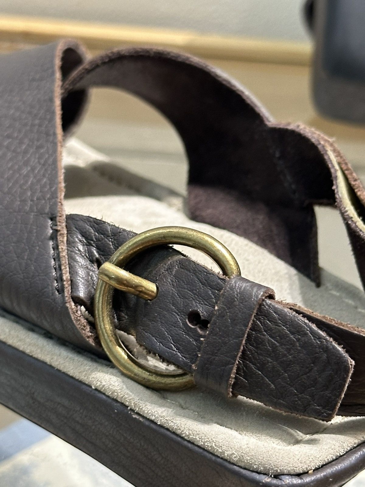 Miu Miu × Prada Miu Miu Brown Leather Vintage Size 36.5 Made in Italy Sandal Size US 6.5 / IT 36.5 - 11 Thumbnail