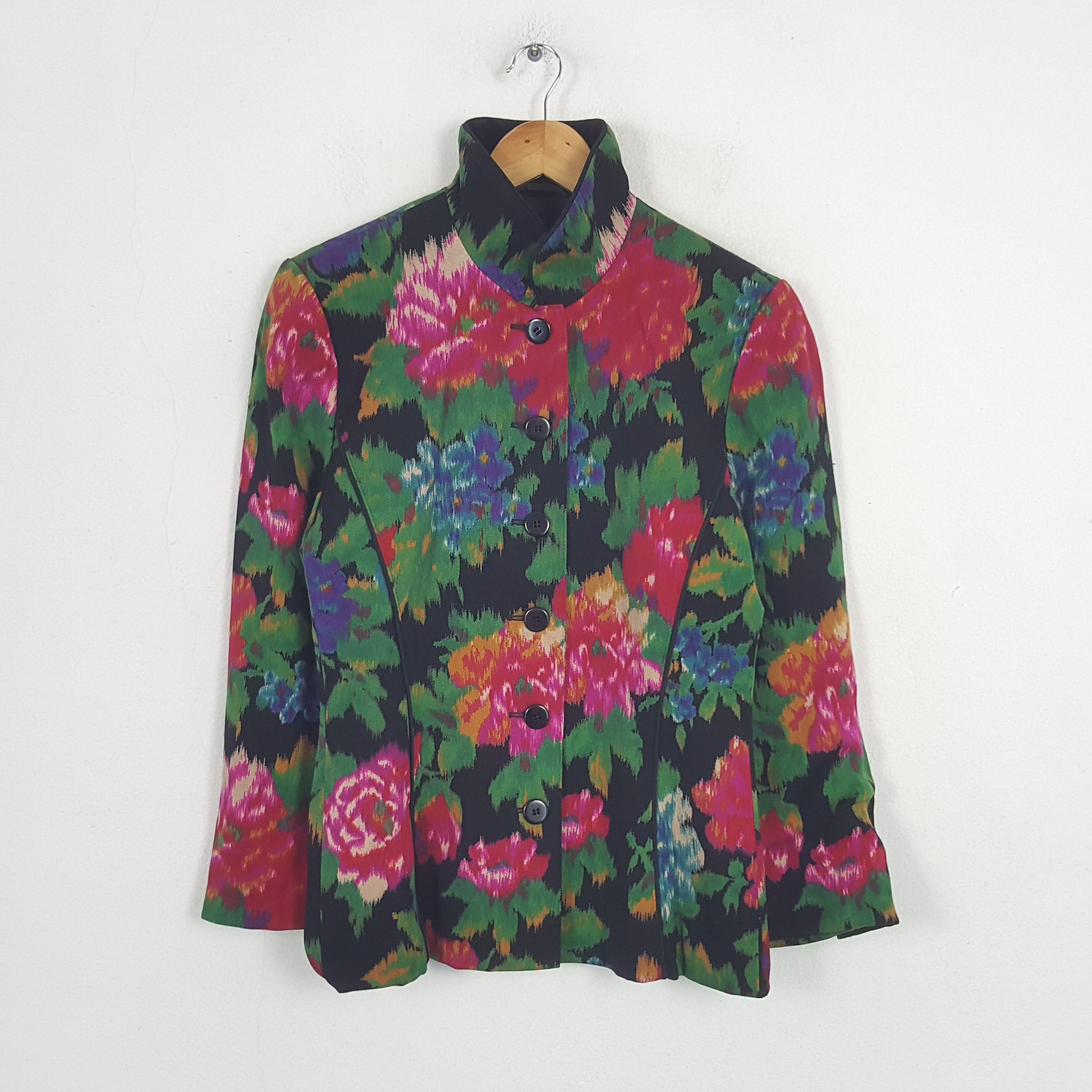 Escada × Vintage Vintage Escada Margarettha Ley Flowers Art Designer Jacket Size US XS / EU 42 / 0 - 1 Thumbnail