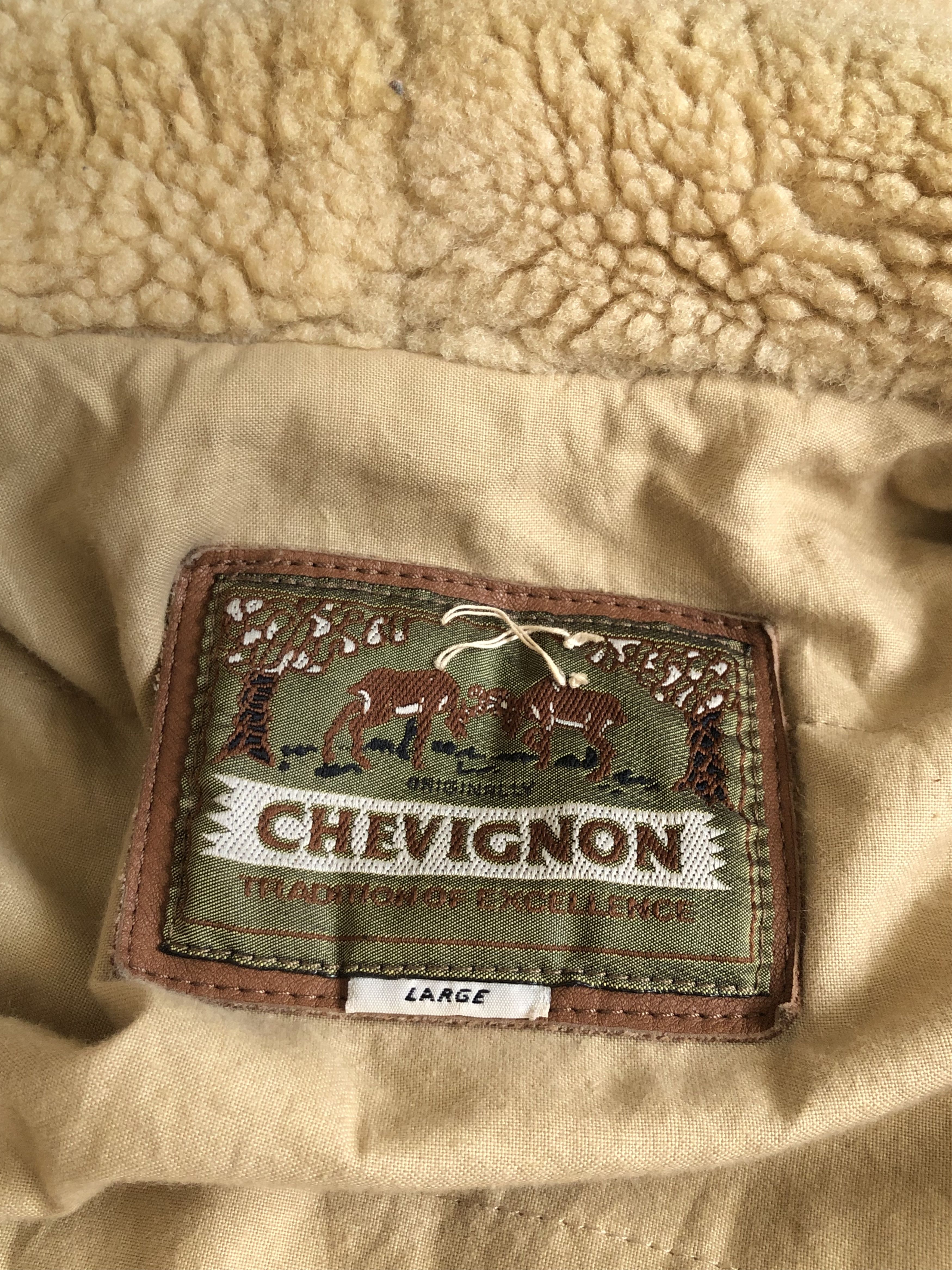 Chevignon RARE🔥VINTAGE CHEVIGNON YOKES LEATHER SHEARLING JACKET Size US XL / EU 56 / 4 - 15 Thumbnail