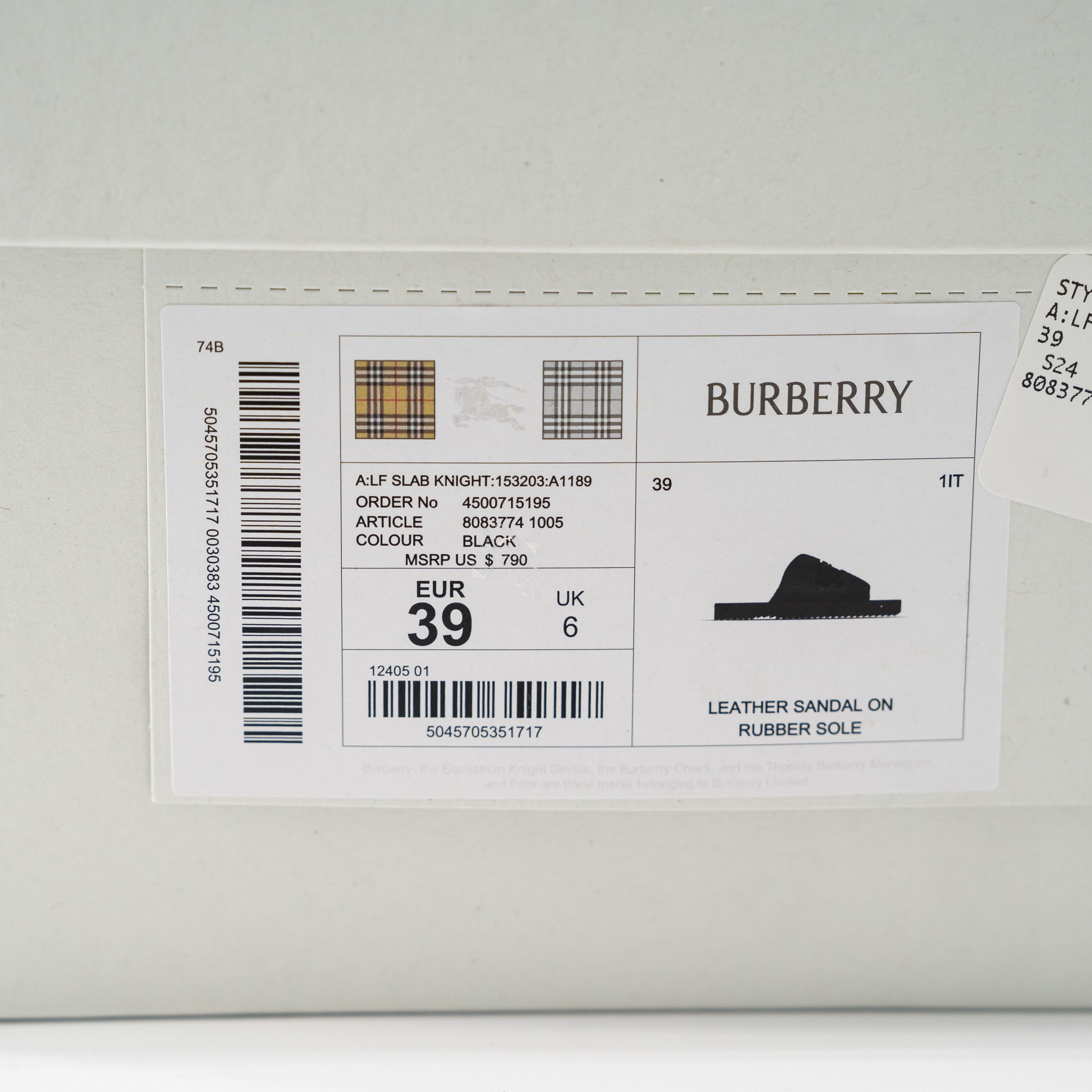 Burberry 39eu 9us Burberry Leather Slab Knight Slides Leather Black Size US 9 / IT 39 - 10 Thumbnail