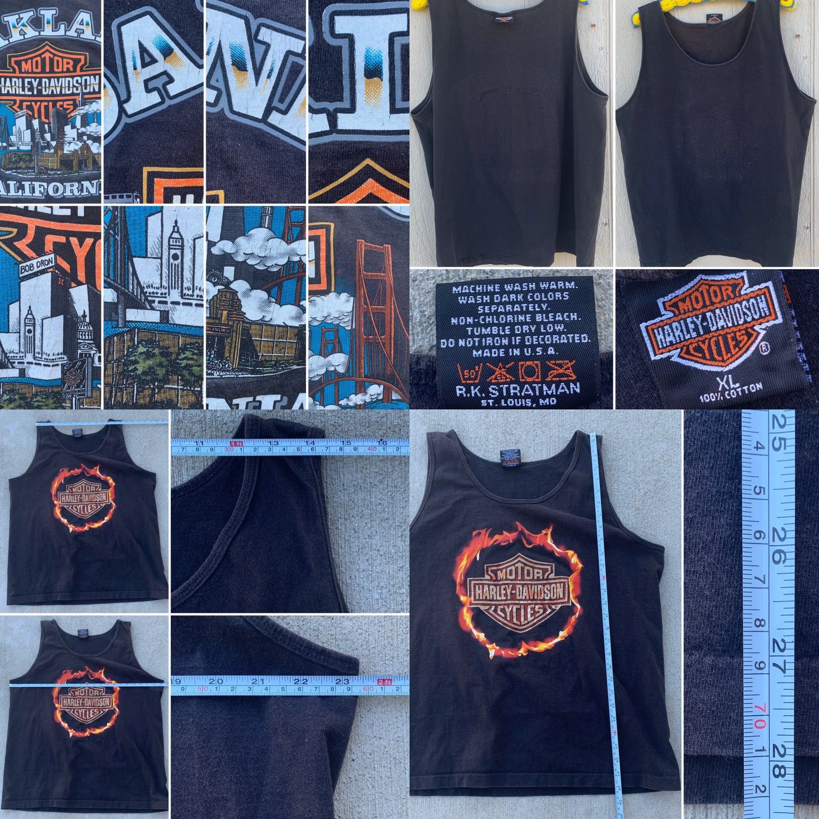 Harley Davidson VINTAGE Harley-Davidson Motorcycles California Graphic Tank Top XL Men T-Shirt Black Cotton Size US XL / EU 56 / 4 - 8 Thumbnail