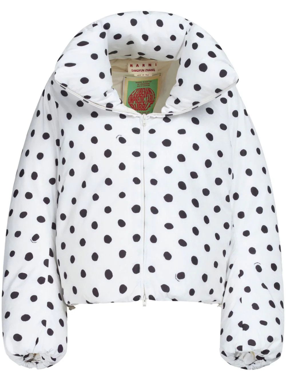 Marni o1w1db10824 Polka Dots Puffer Jacket in White Black Size M / US 6-8 / IT 42-44 - 1 Thumbnail