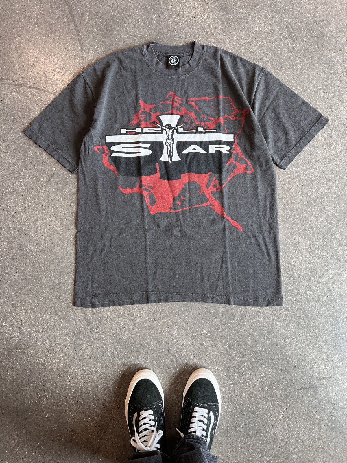 HELLSTAR Hellstar Jesus Tee Faded Black Size US L / EU 52-54 / 3 - 1 Thumbnail