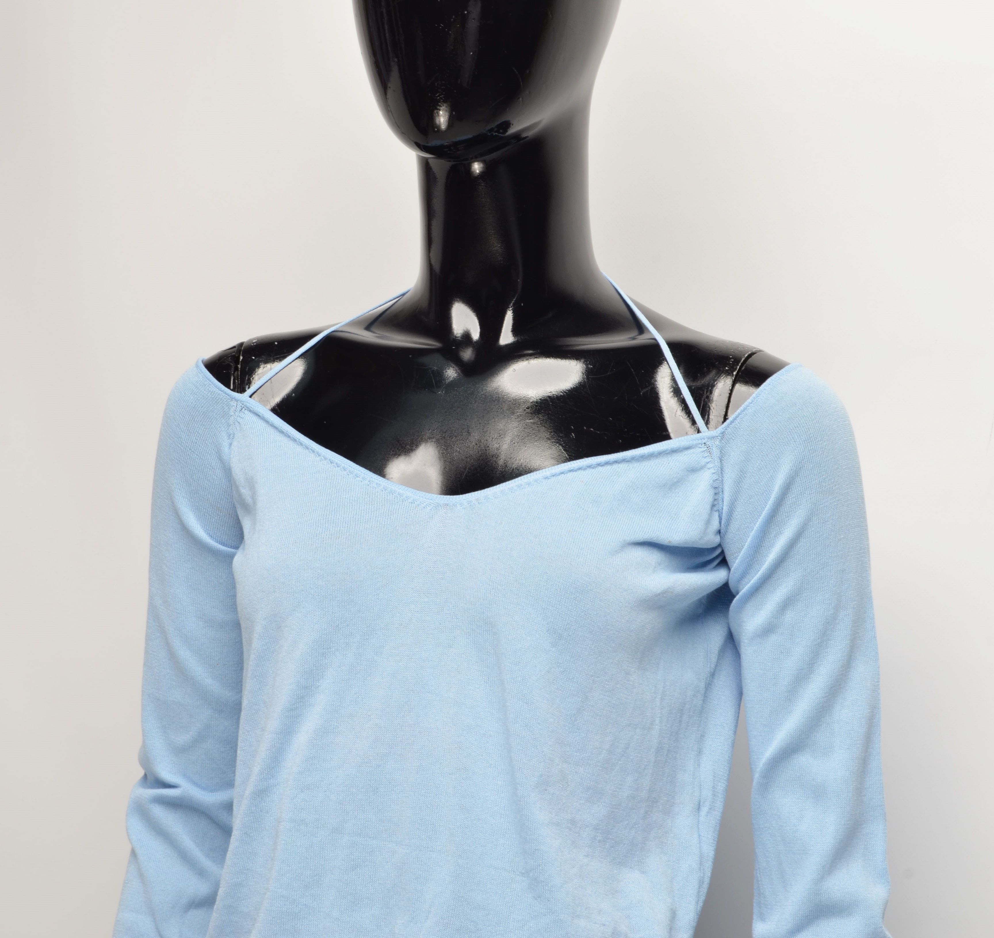 Vintage Vintage Inside Baby Blue Cropped Long Sleeve Y2K Top Size S / US 4 / IT 40 - 2 Thumbnail