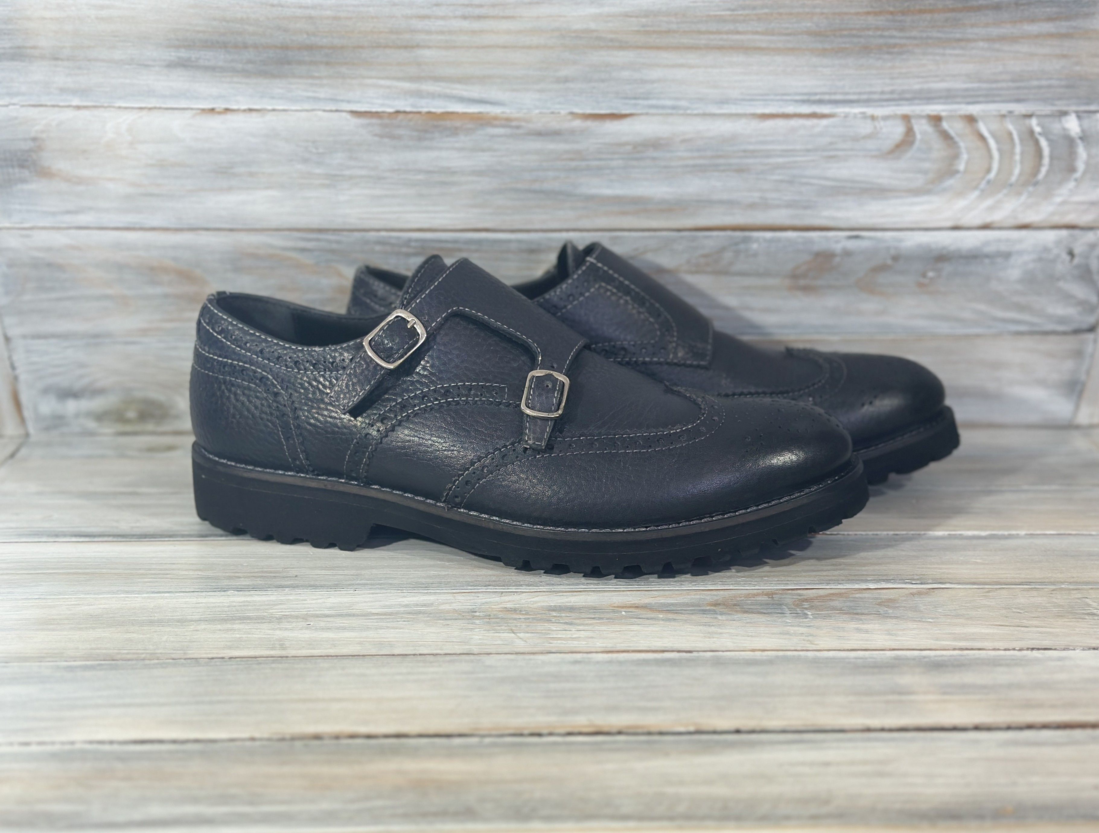 Leather JEROLD WILTON Monk Leather Shoes Made In Italy Luxury Brand Size US 9.5 / EU 42-43 - 1 Thumbnail