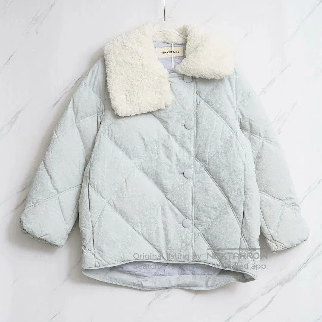 IENKI IENKI IENKI IENKI Women's Lamb Wool Collar Down Jacket. Size L / US 10 / IT 46 - 1 Thumbnail