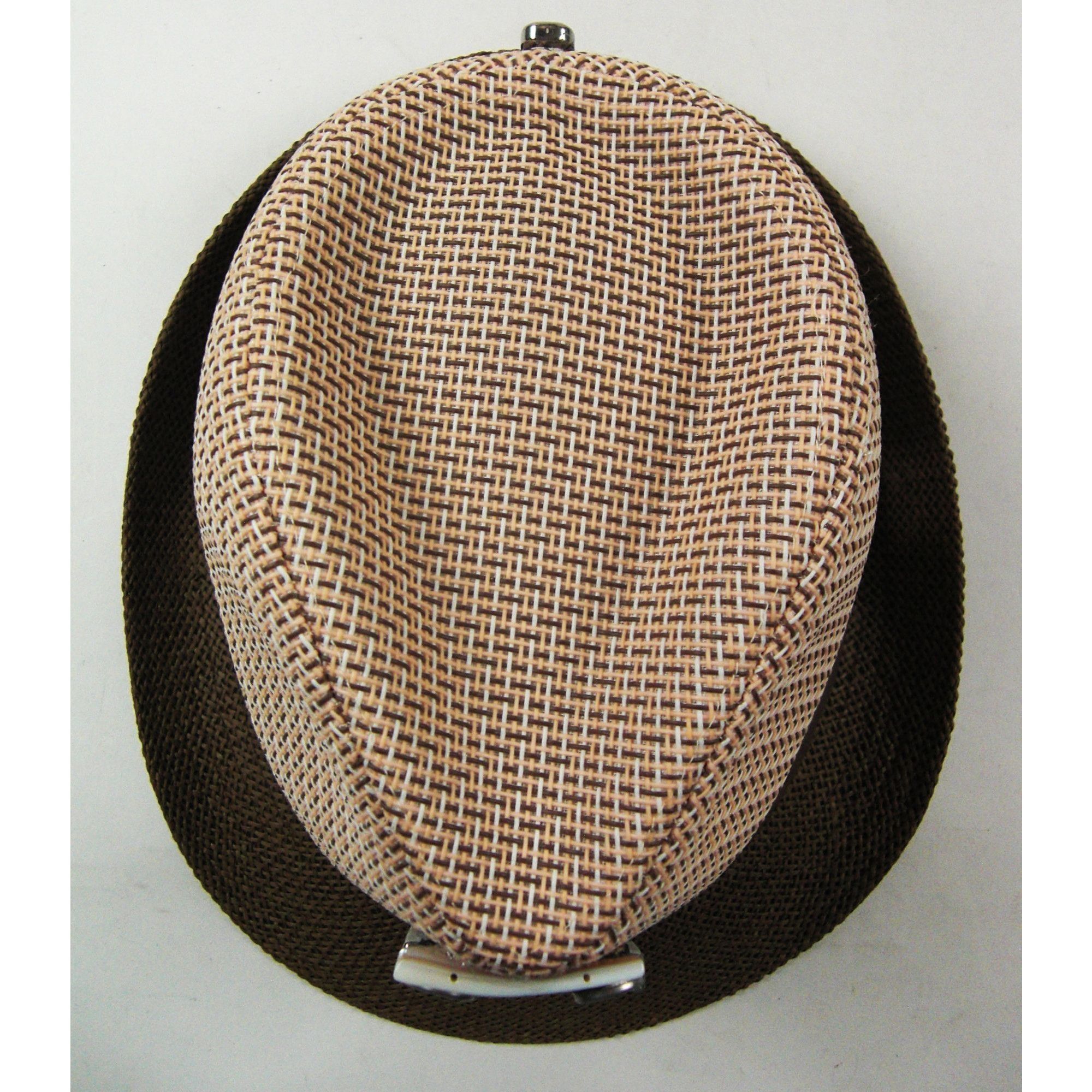 The Unbranded Brand Fedora Men's Brown Summer Custom Embellished Hat Size Large Size ONE SIZE - 7 Thumbnail