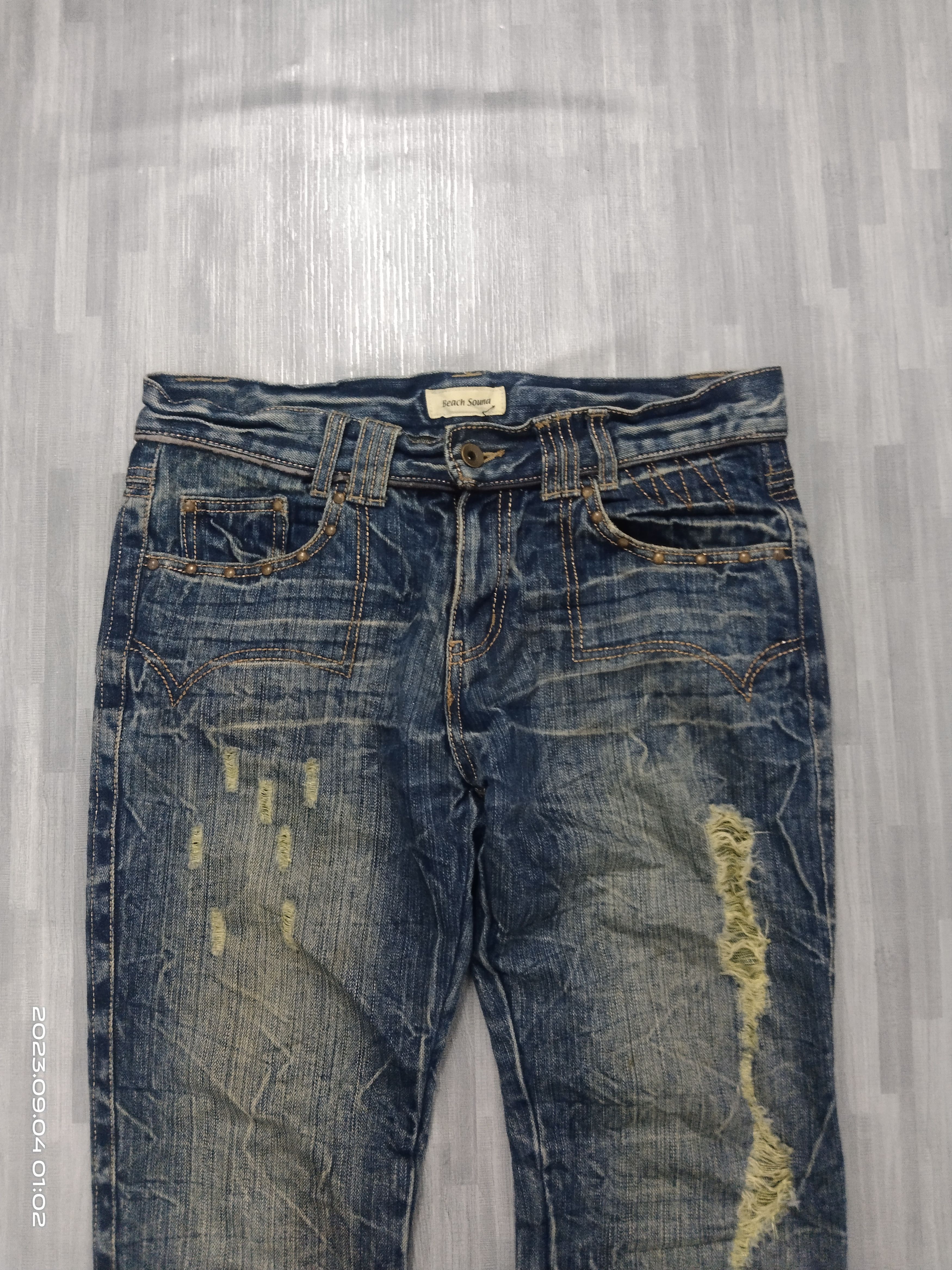 Other SiCK RIPED STUDDED POCKET BEACH SOUND DENIM PANTS Size US 31 - 4 Thumbnail