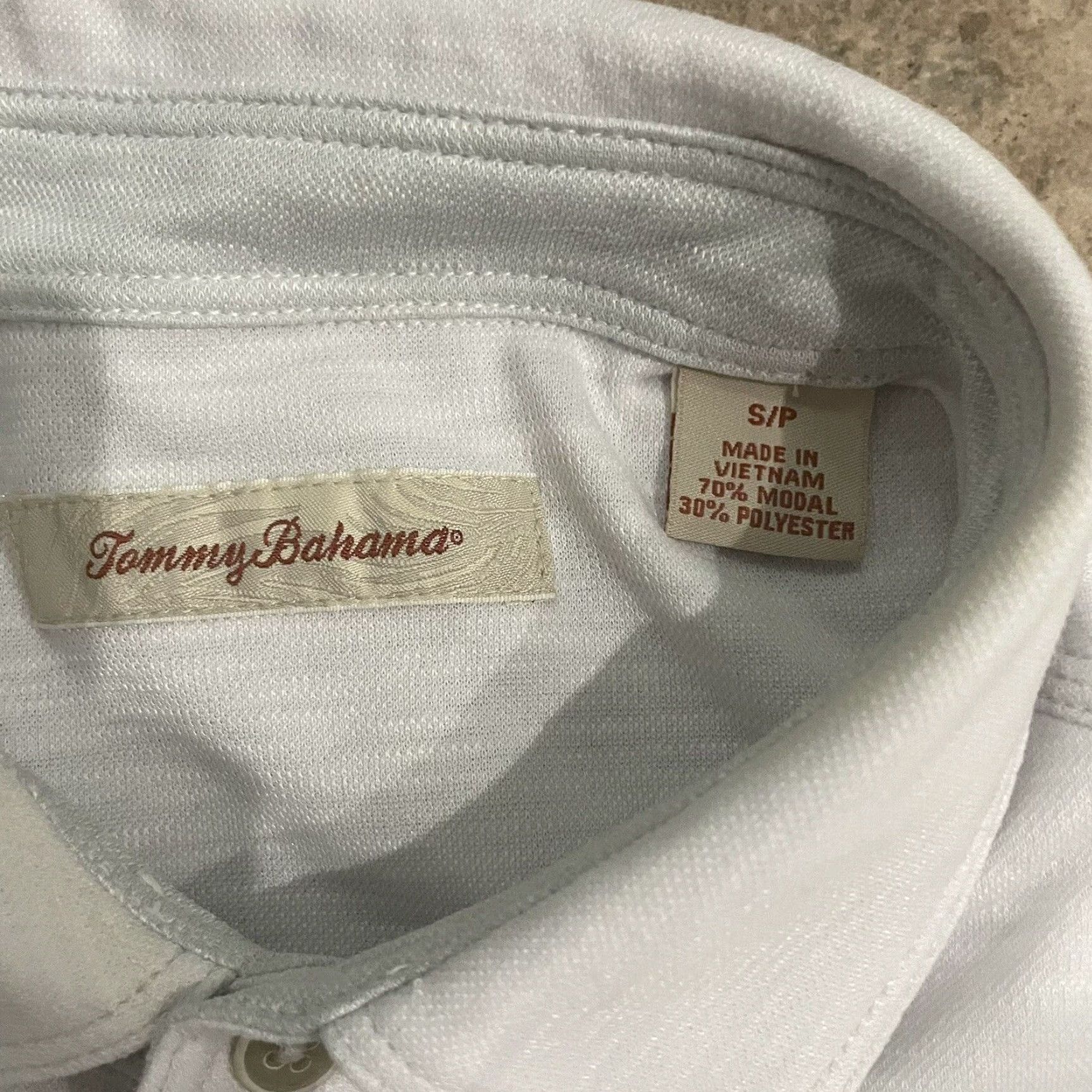 Tommy Bahama Tommy Bahama Men’s Short Sleeve Half Button-Up Shirt Small White Size US S / EU 44-46 / 1 - 2 Thumbnail