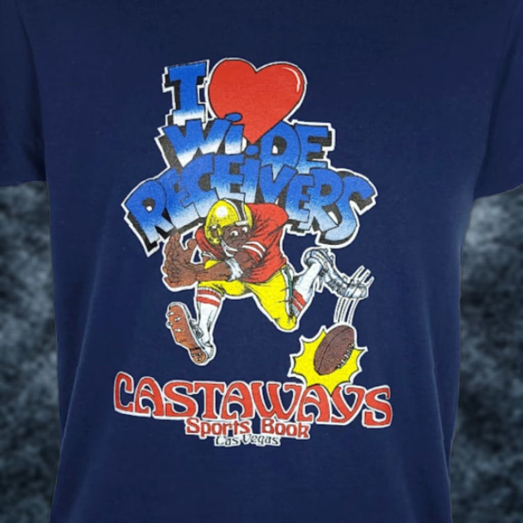 Vintage VINTAGE Screen Stars I Love Wide Receivers T Shirt Mens Size S 80s 90s Football Las Vegas USA Blue Cotton Blend Short Sleeve Crew Neck Sports Size US S / EU 44-46 / 1 - 1 Thumbnail
