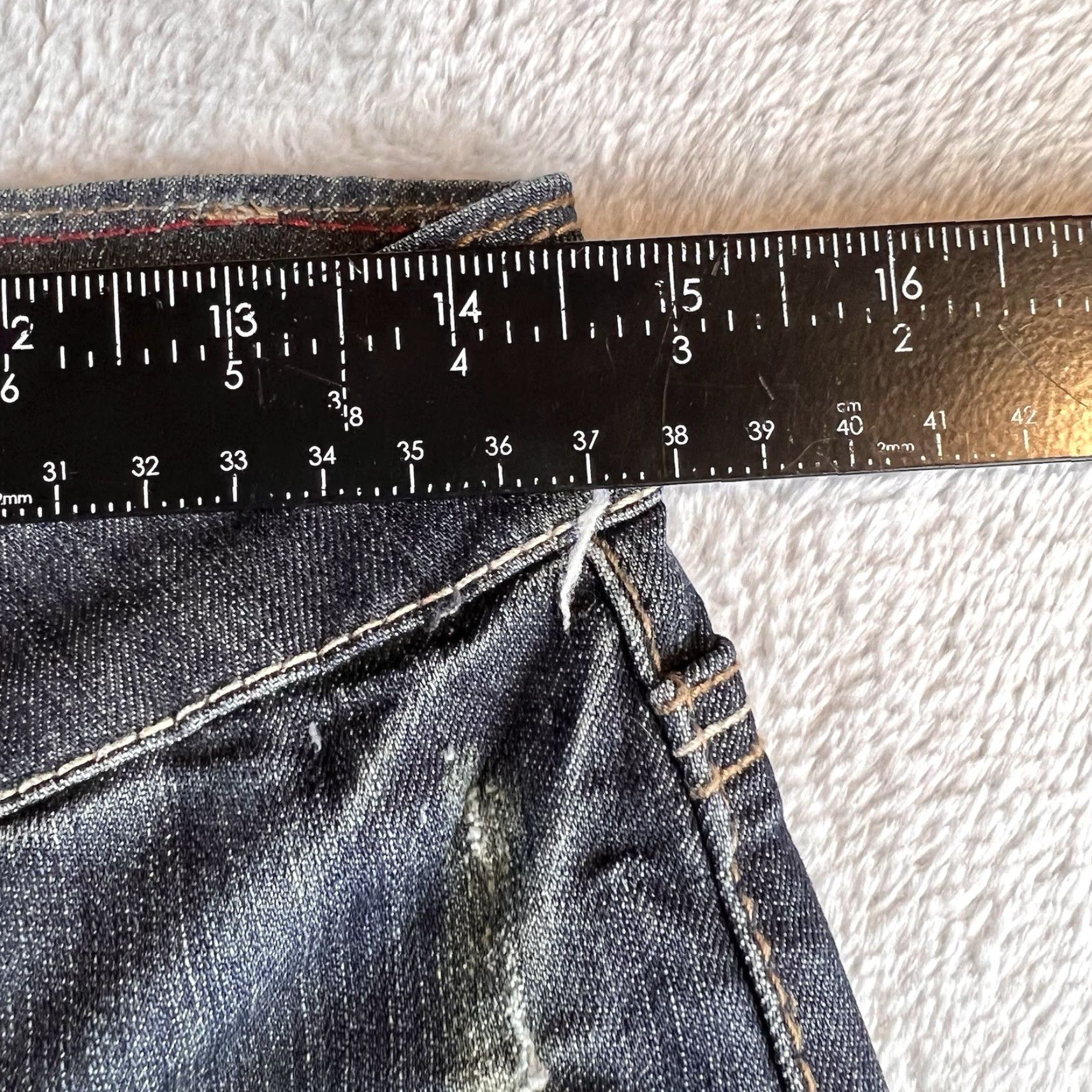 Vintage VTG 1st Kiss Jeans Bootcut Womens 5 Blue Dark Wash Distressed Y2K NWT Size 27" / US 4 / IT 40 - 5 Thumbnail