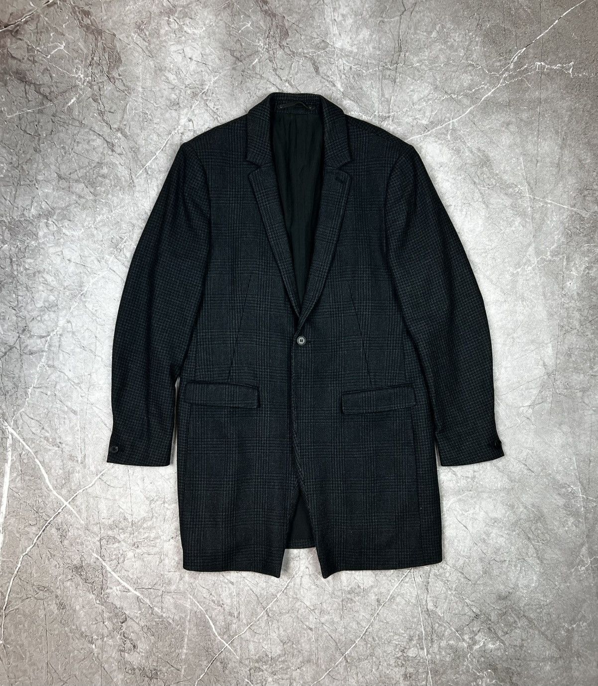 Allsaints All Saints Forty Two Wool Blazer Mens L Coat Leather Trim Size US L / EU 52-54 / 3 - 4 Thumbnail