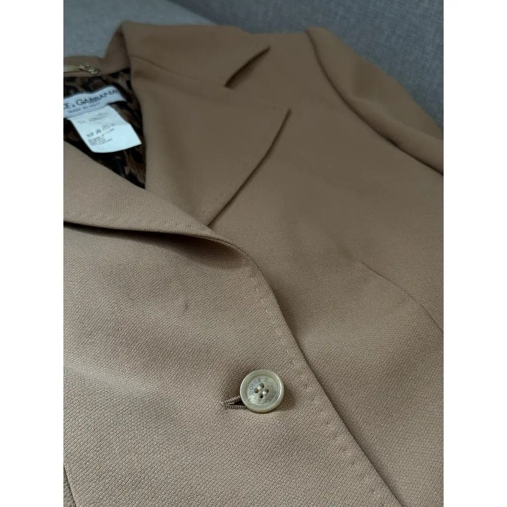 Dolce & Gabbana Dolce & Gabbana Camel Wool Blazer Leopard Print Size IT42 Size M / US 6-8 / IT 42-44 - 6 Thumbnail