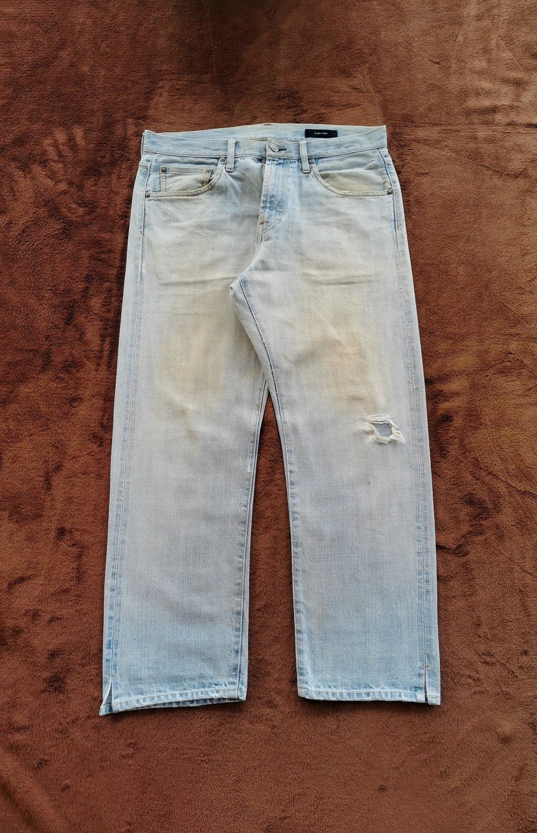 Japanese Brand Global Work Selvedge 3Quarter Short Denim Jeans Size US 34 / EU 50 - 2 Thumbnail
