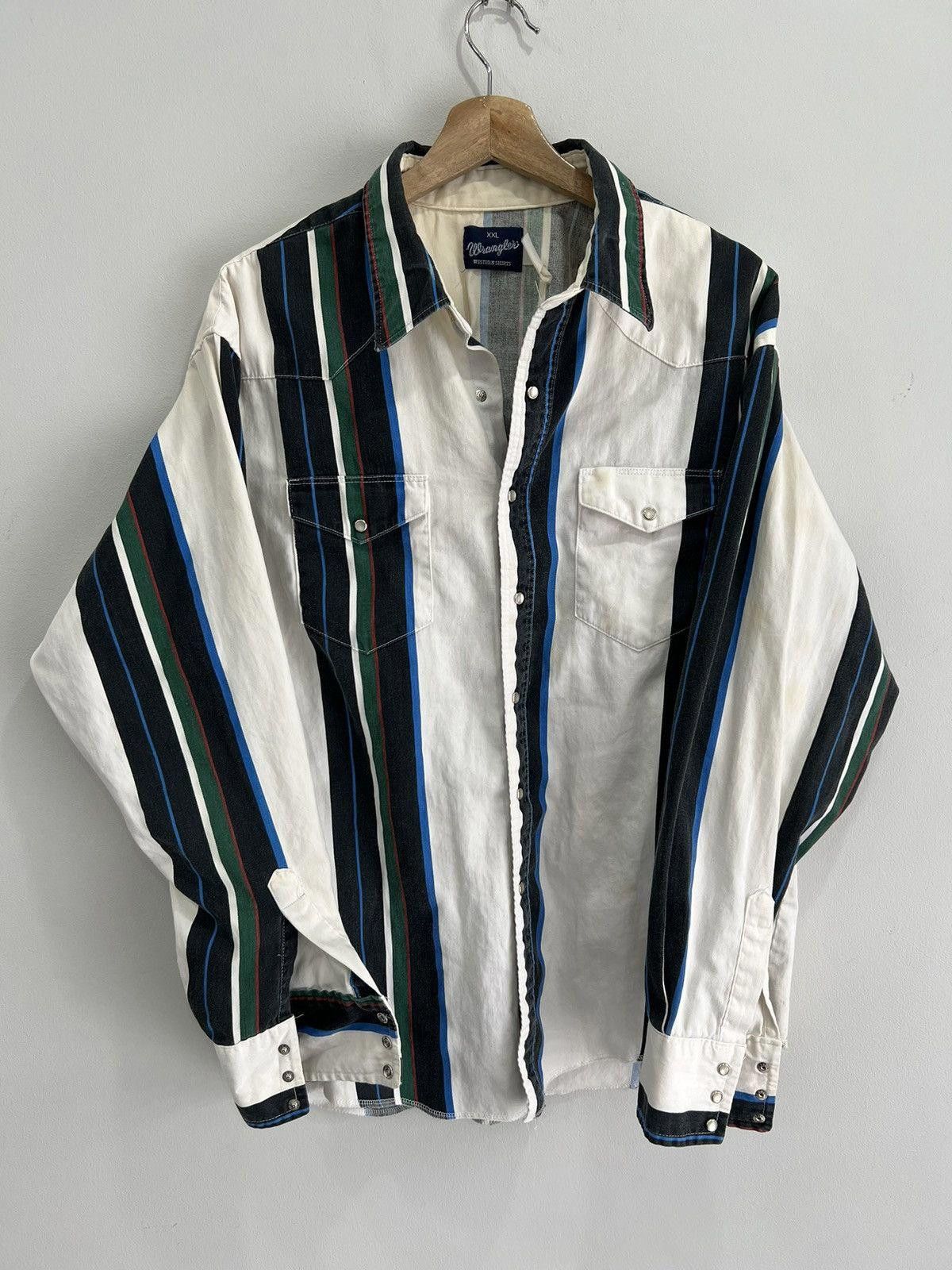 Vintage Vintage Wrangler Striped Button Up Shirt xxl Size US XXL / EU 58 / 5 - 1 Thumbnail