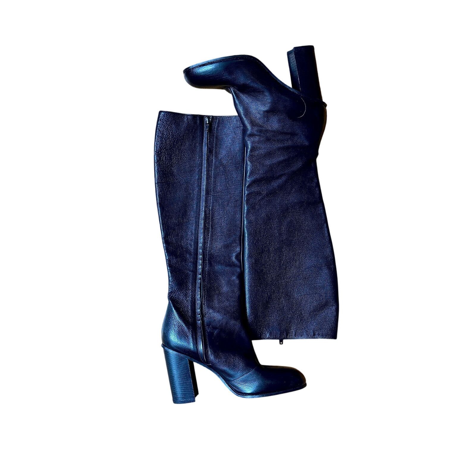 Lanvin Lanvin Black Leather Knee High Boot Size US 9 / IT 39 - 1 Thumbnail
