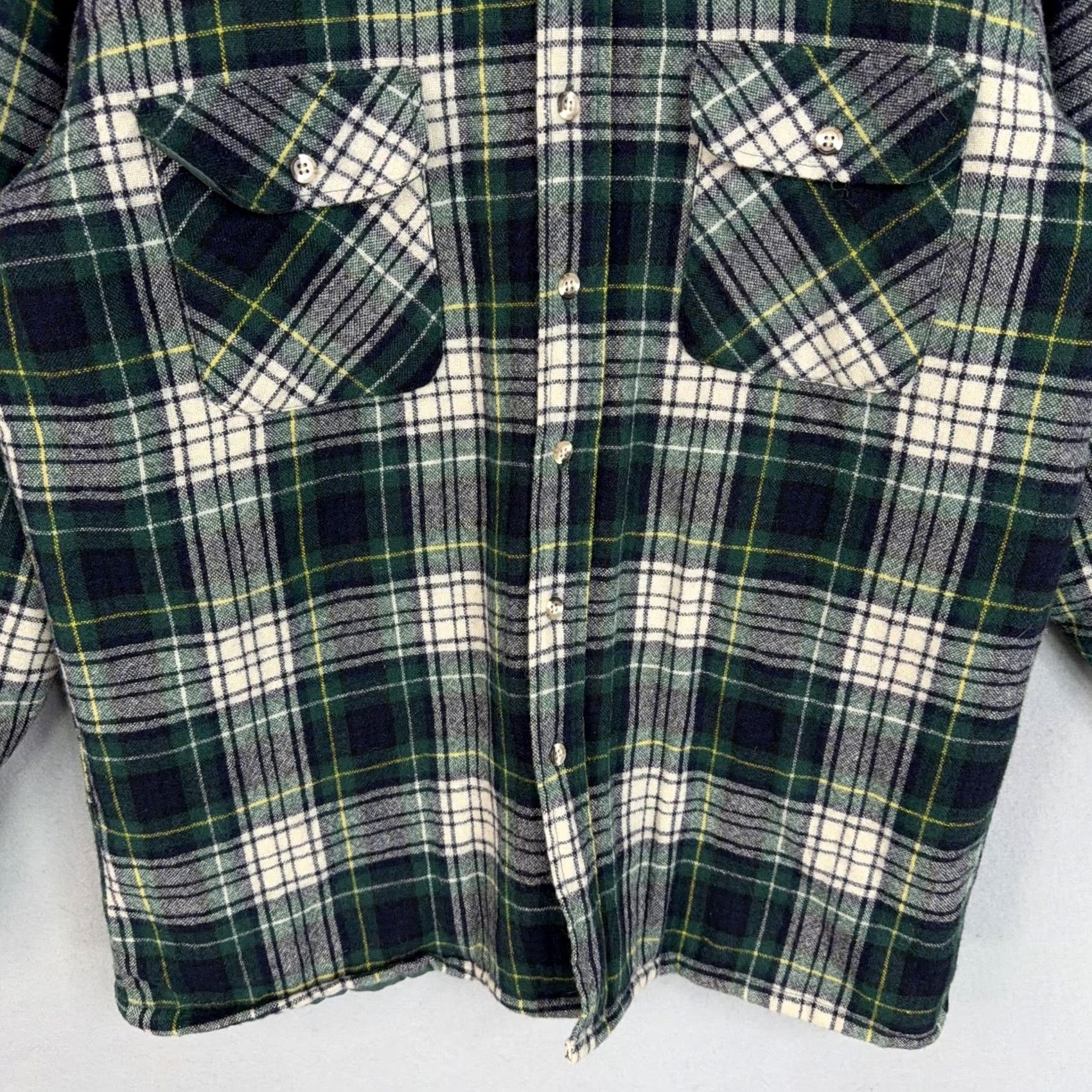 Vintage VINTAGE St. John's Bay Jacket Mens Large Green Plaid Quilted Wool Shirt Shacket Size US L / EU 52-54 / 3 - 3 Thumbnail