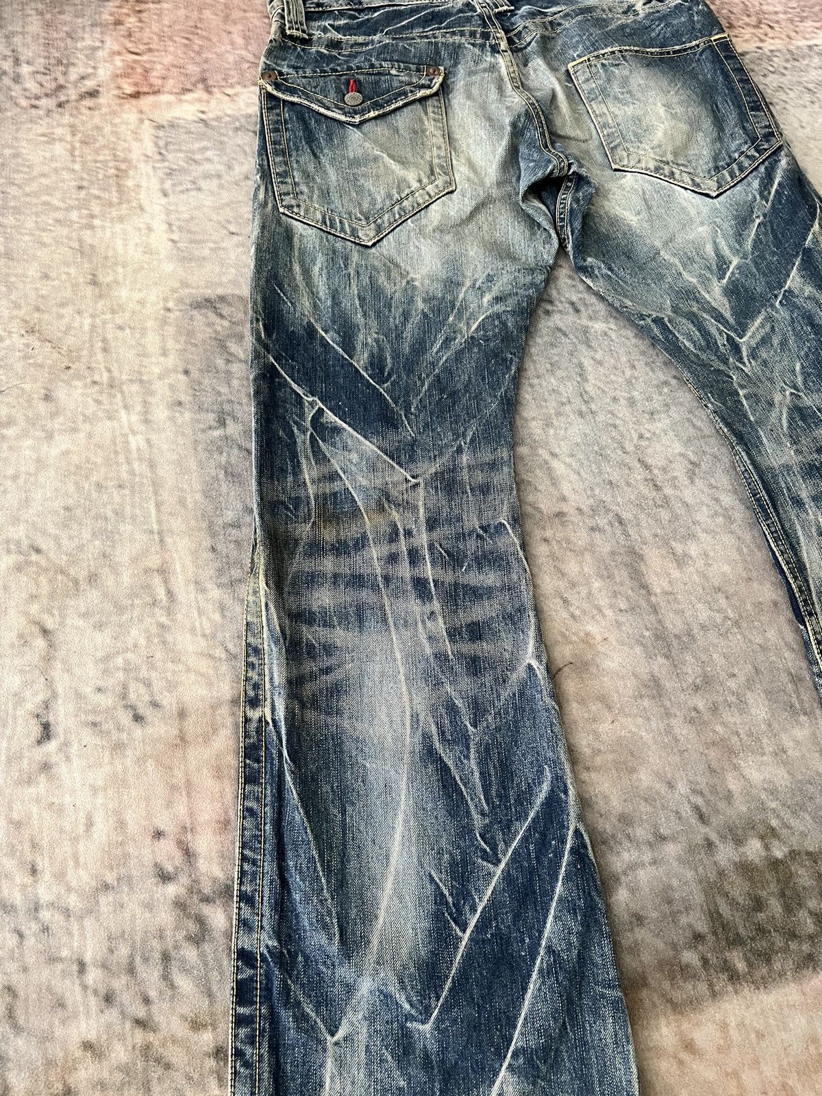 If Six Was Nine × Japanese Brand × Vintage Flare Crazy Striking Blueway Denim Size US 32 / EU 48 - 15 Thumbnail